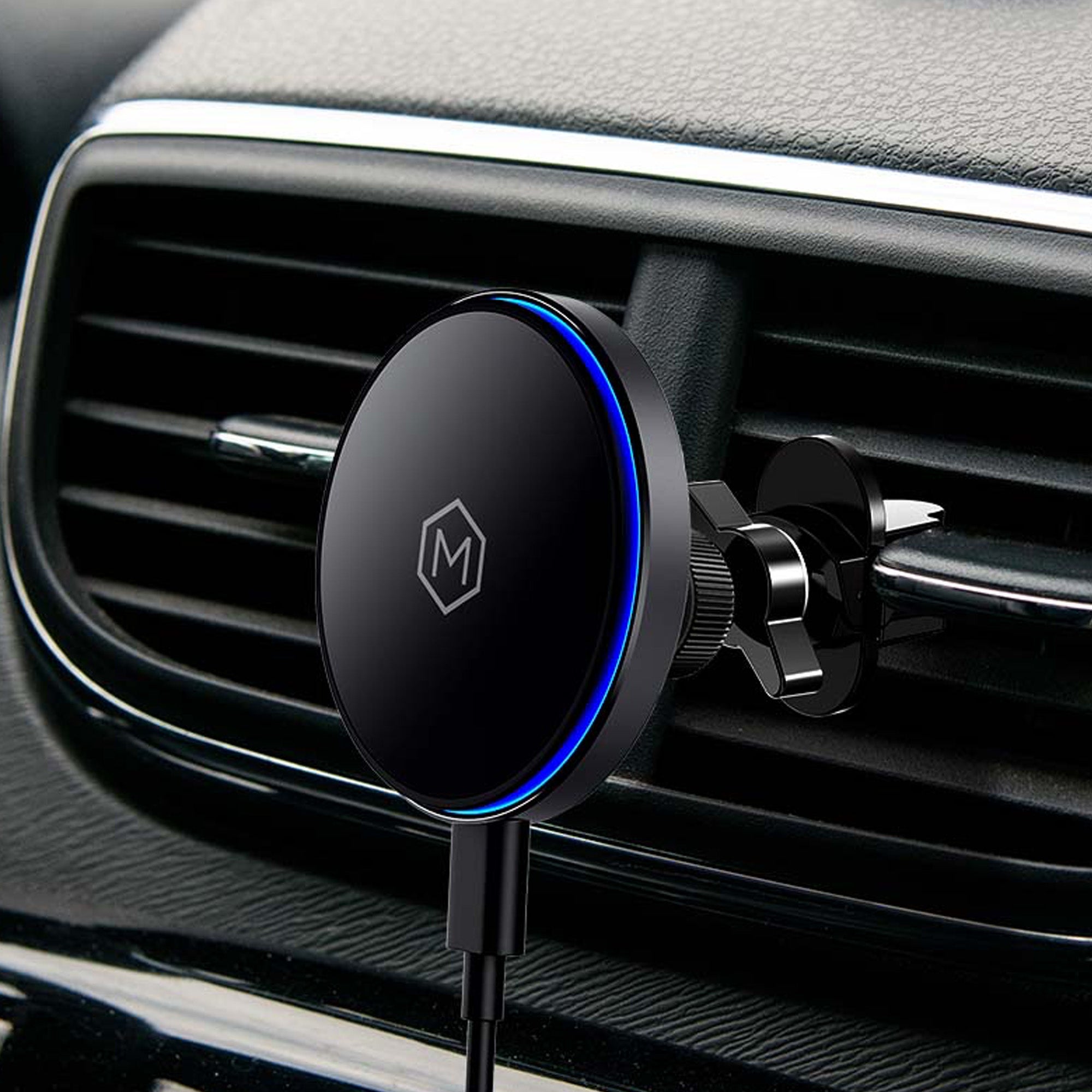 Mag Switch Qi2 Wireless Charger Magnetic Vent Car Phone Mount for iPhone and Android
