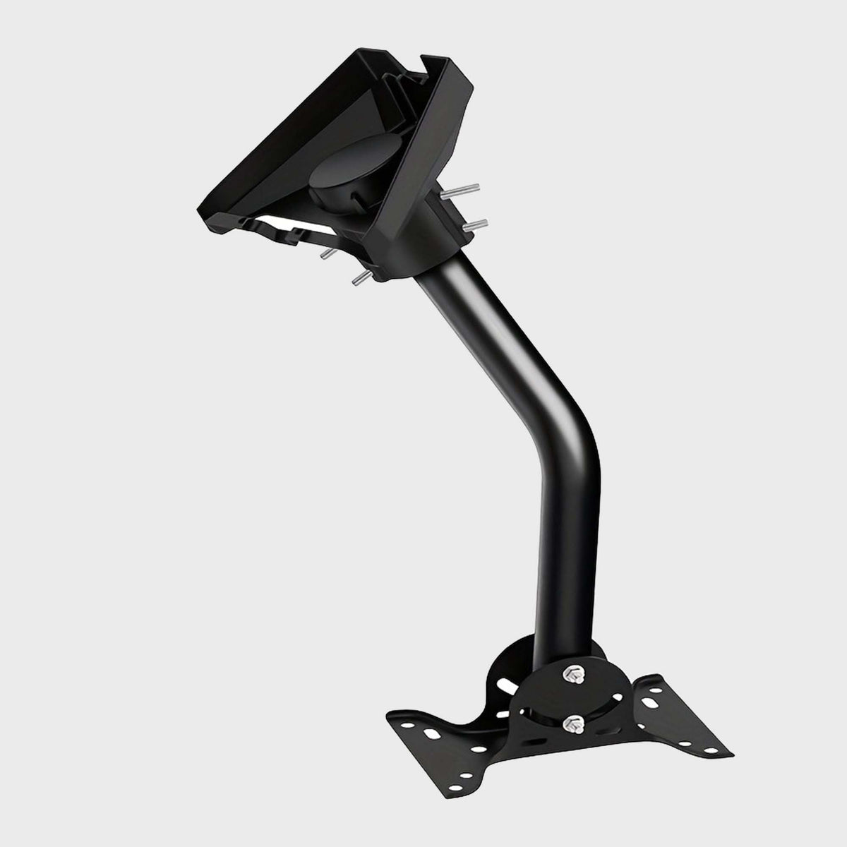 Black angled roof mount for Starlink Gen 3 / Gen 4 with heavy-duty metal construction, adjustable brackets, and mounting hardware for secure outdoor installation - SKU: M9590-C2