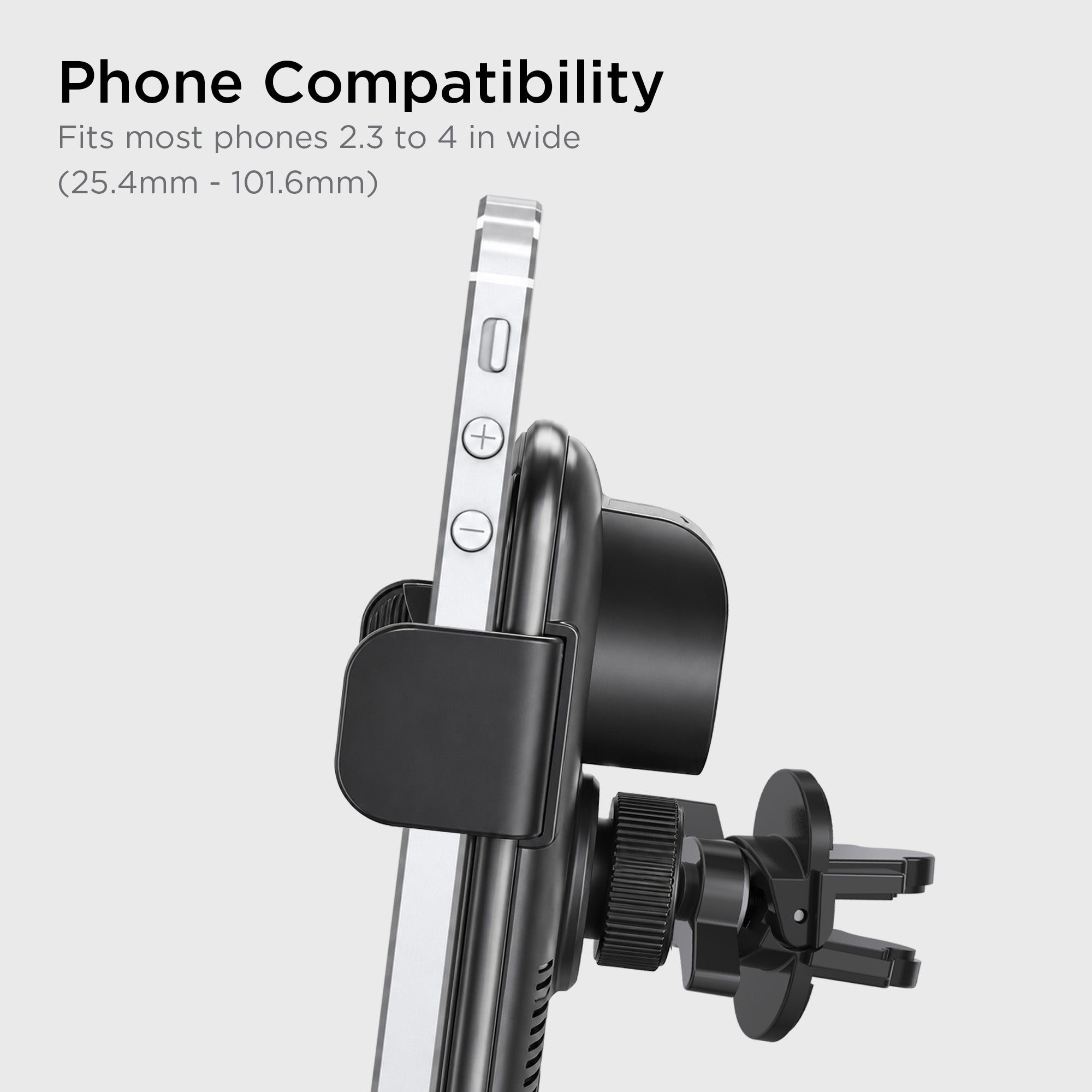 Auto Grip Wireless Car Charger Phone Mount Qi Certified Multi-Angle Suction Cup Auto-Clamp for iPhone and Android