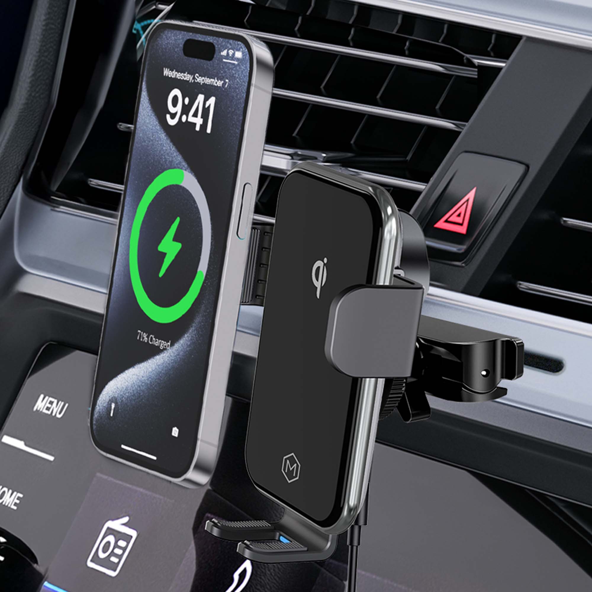 Auto Grip Fast Wireless Car Charger CD Slot Mount - Qi-Certified