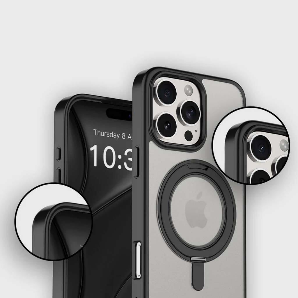 iPhone 16 Pro Max Frost Case with 360° MagSafe Kickstand – Drop Protection Slim Cover