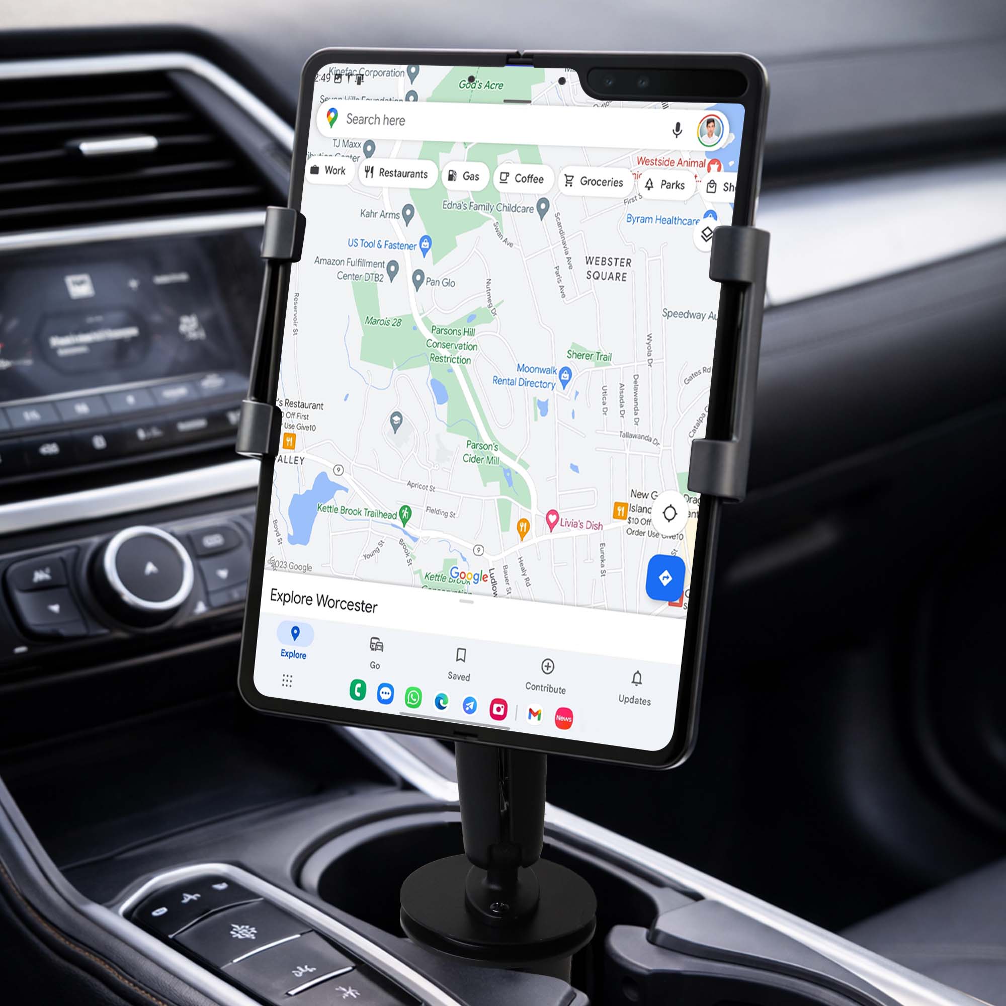 Cup Holder Mount for Samsung Galaxy Z Fold – Industrial Tablet Car Holder