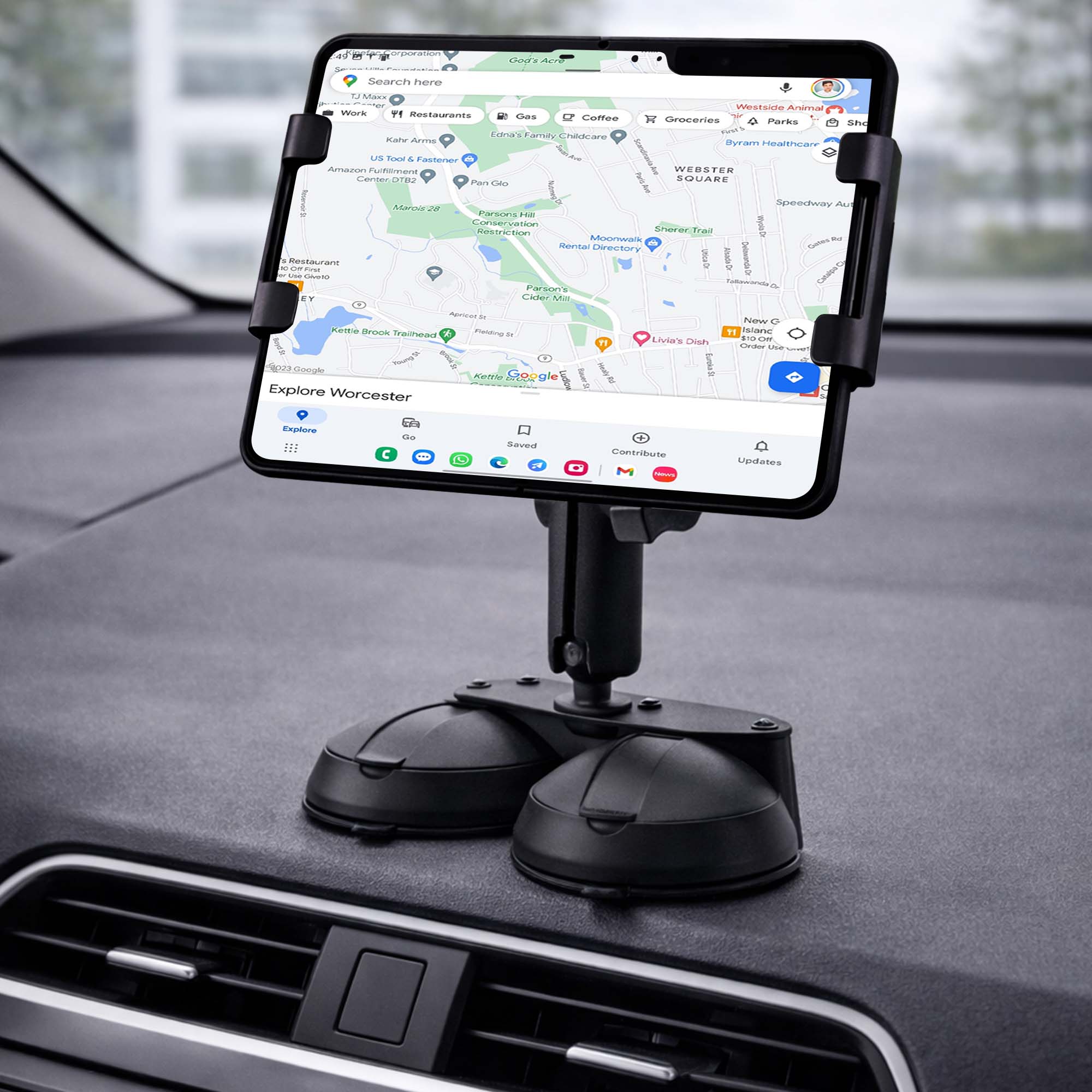 Quick Lock Dual Suction Cup Mount – Samsung Galaxy Z Fold Holder (Industrial)