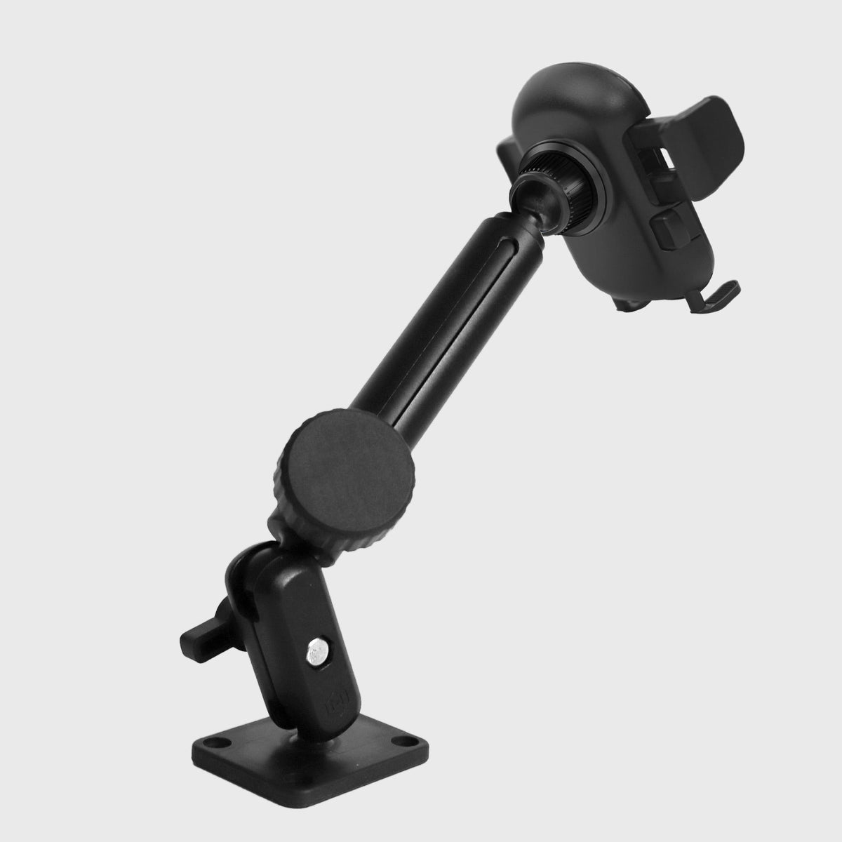 Smartphone mounted on the rugged industrial phone holder with dimensions 4.31 inches by 9 inches, SKU: M4500-65