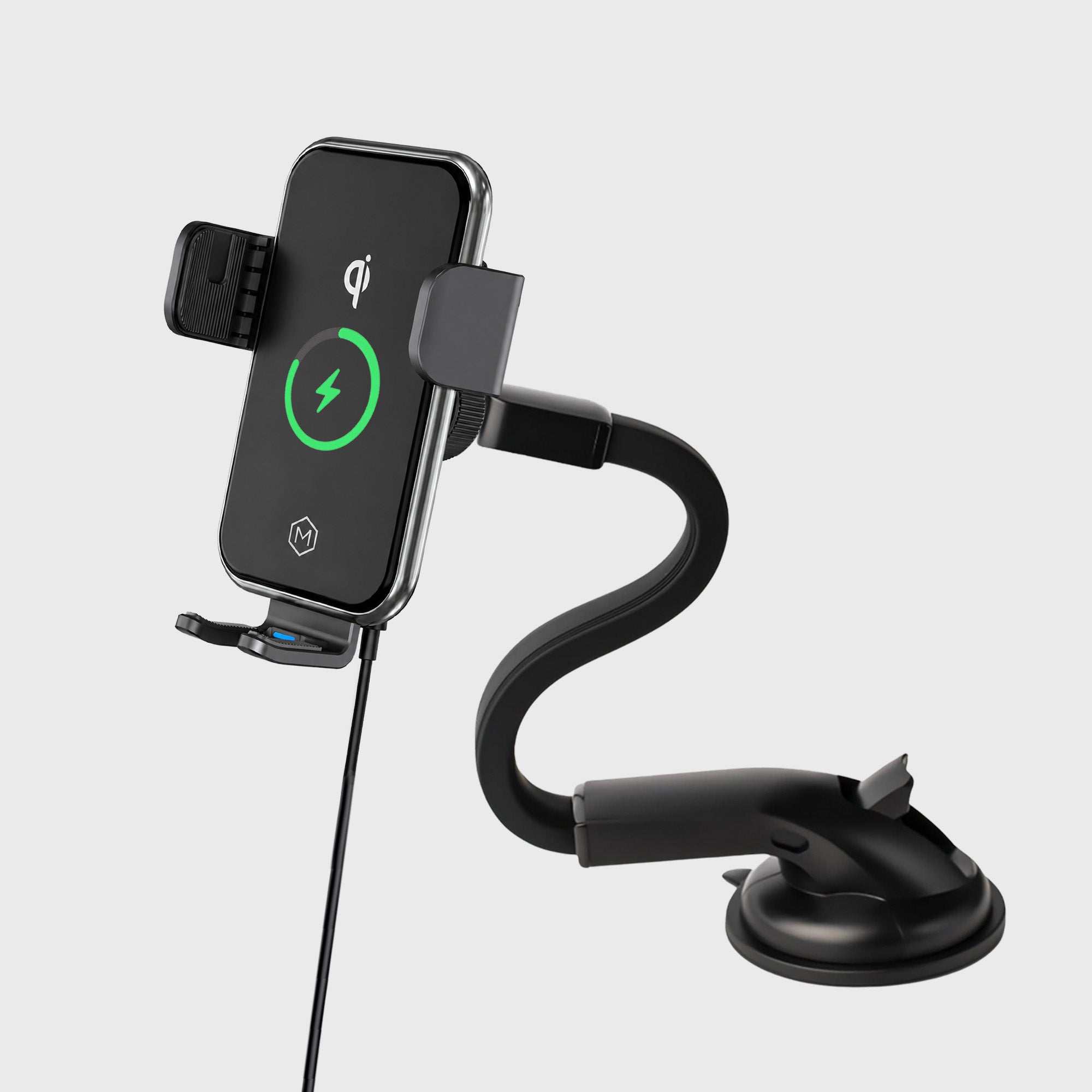 Auto Grip Wireless Charger Flexible Gooseneck Suction Cup Phone Mount