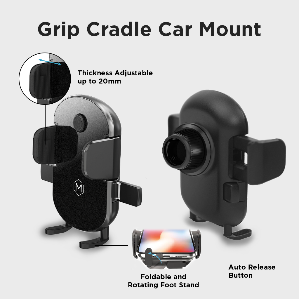 Tesla Phone Mount for Model 3 & Y – Grip Cradle Holder 360° Rotation No Adhesives