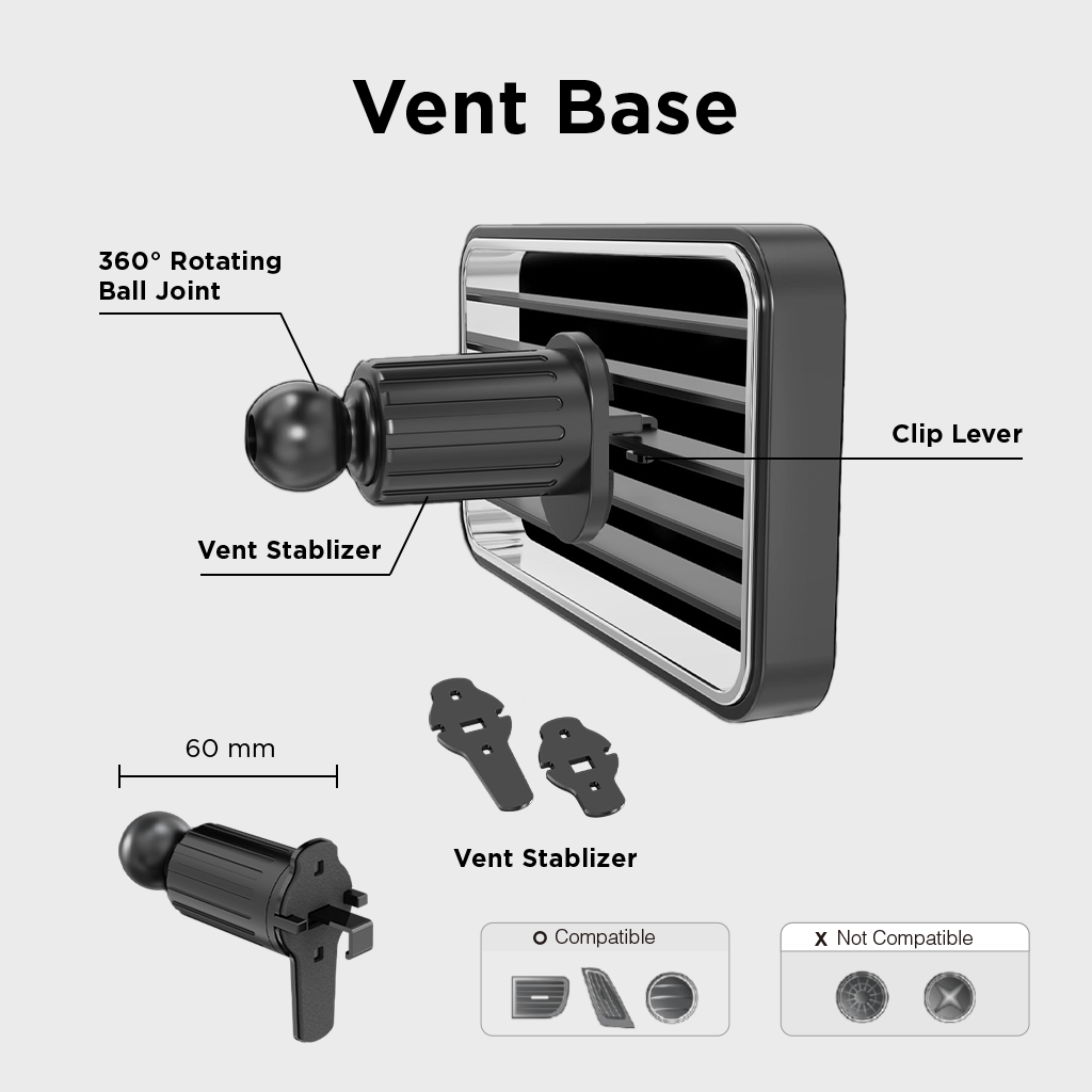 Grip Cradle Air Vent & Dash Phone Mount