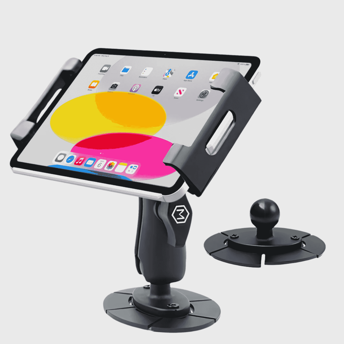 Industrial iPad & Tablet Holder with Metal VHB Mounting Plate