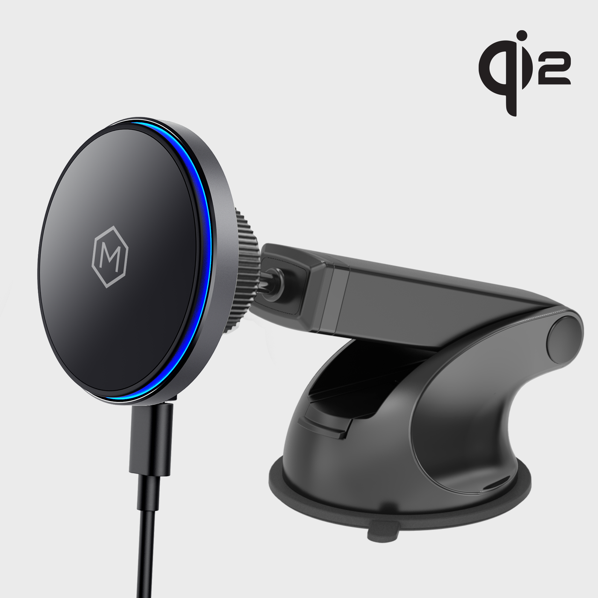 MagSwitch Qi2 Wireless Charger Telescopic Suction Phone Mount for iPhone and Android