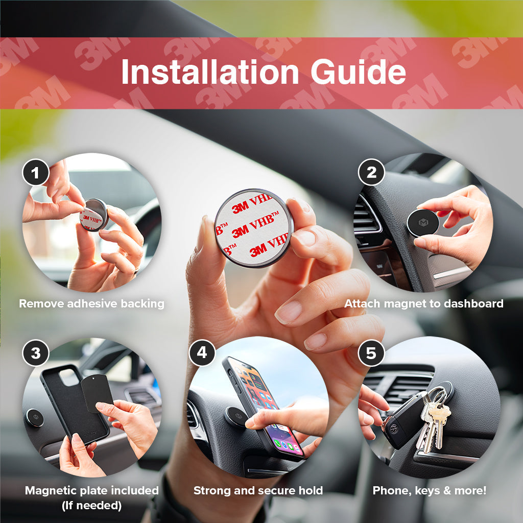 Circular Wall Phone Mount – Adhesive Magnetic Holder for Home Office Gym