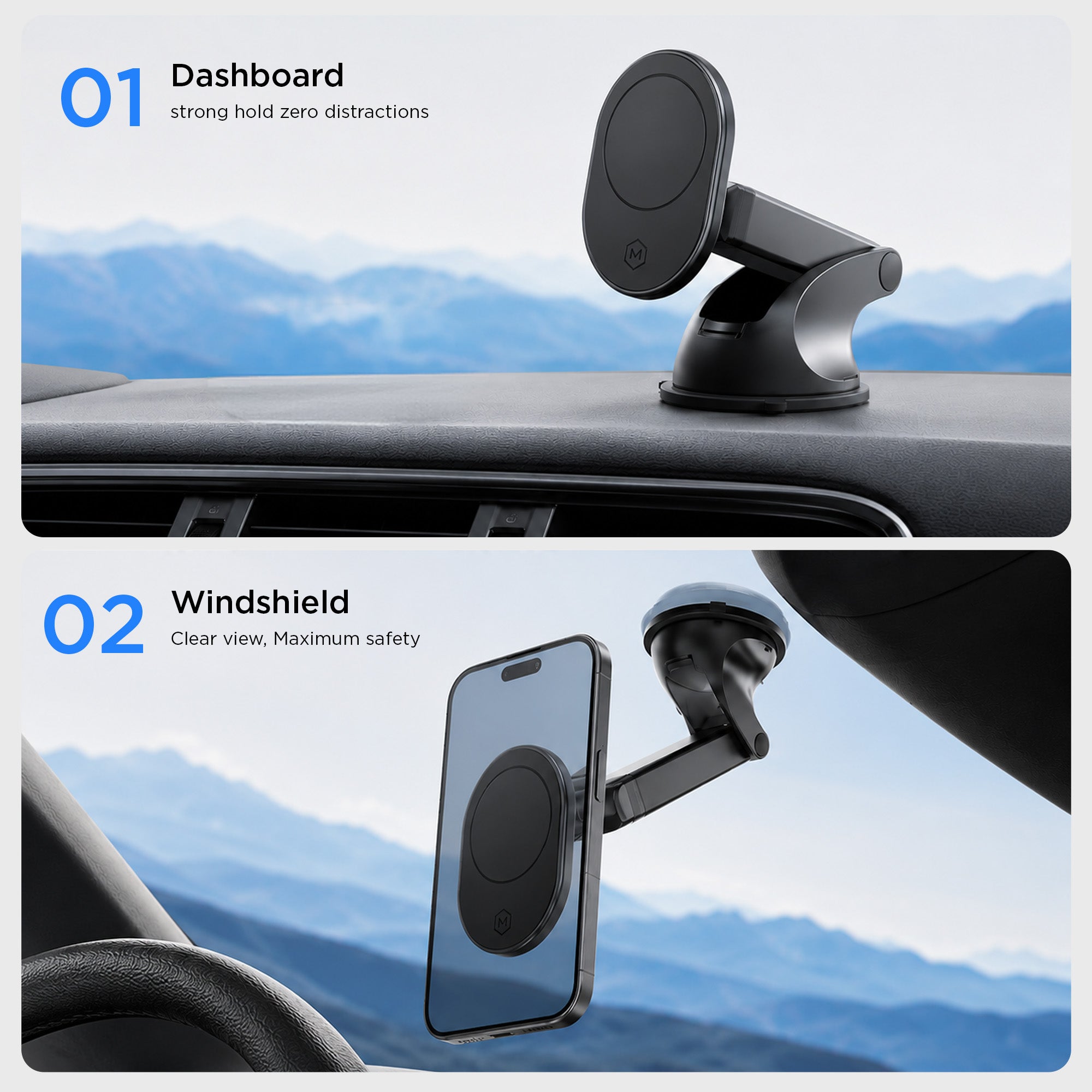 MagSafe Magnetic Car Dash Phone Mount For iPhone and Android