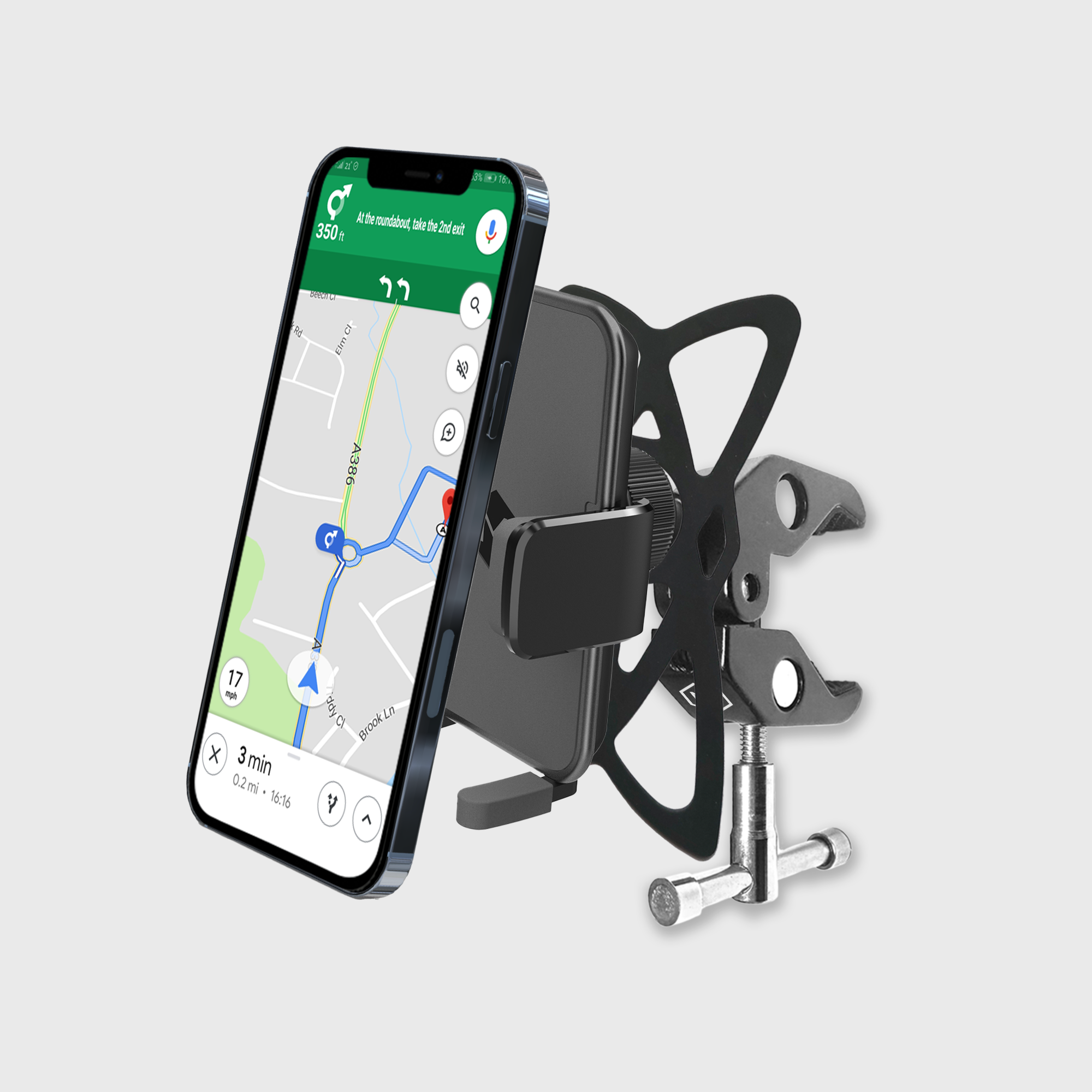 Simpl Cradle Clamp Golf Cart Phone Mount