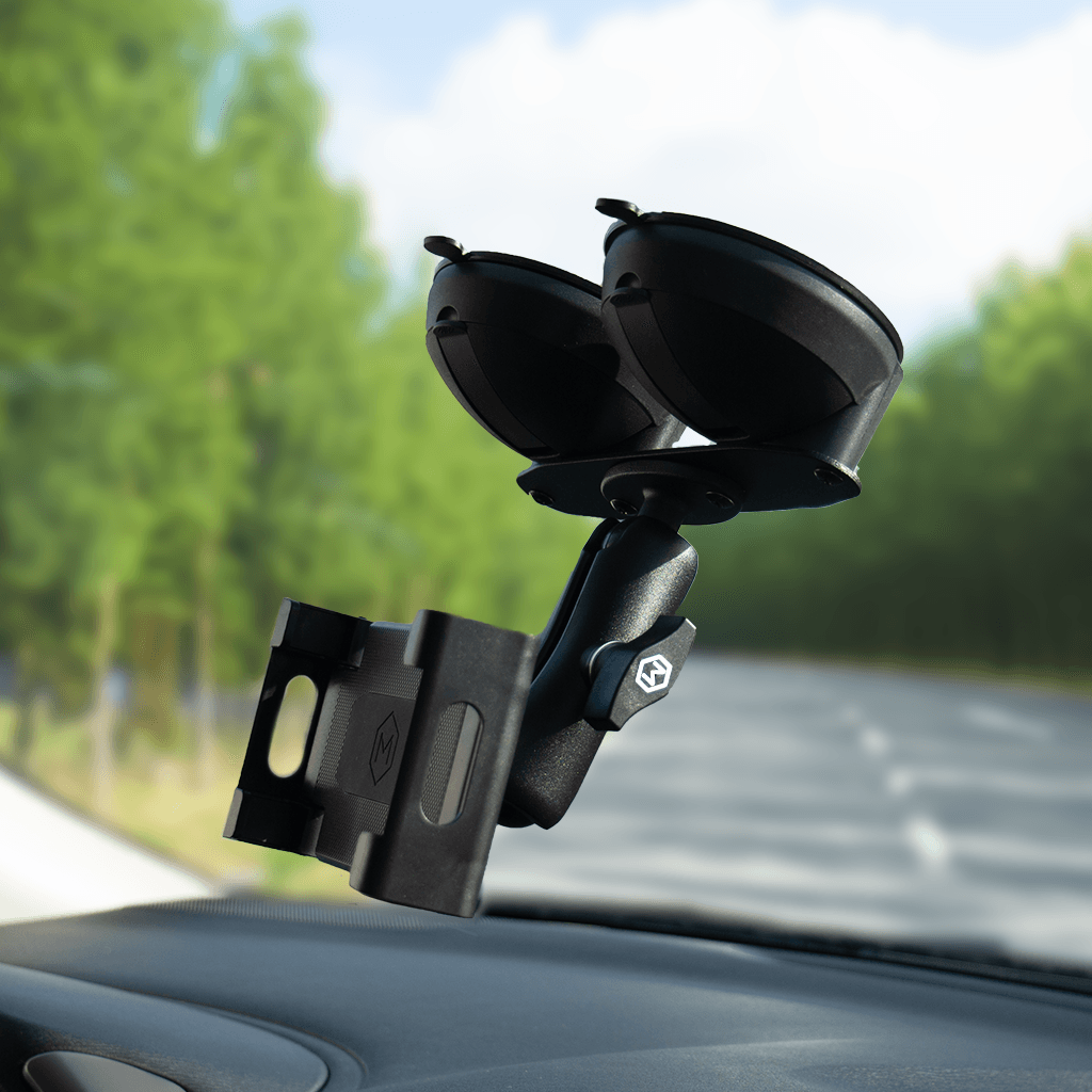 Quick Lock Dual Suction Tablet Mount – Industrial iPad Holder for Car