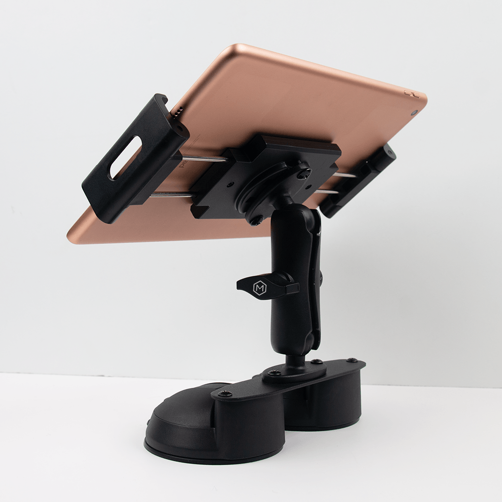 Quick Lock Dual Suction Tablet Mount – Industrial iPad Holder for Car
