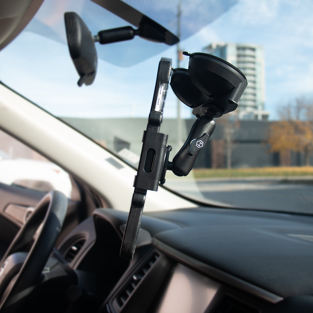 Quick Lock Dual Suction Cup Tablet Holder – Industrial iPad & Z Fold Mount