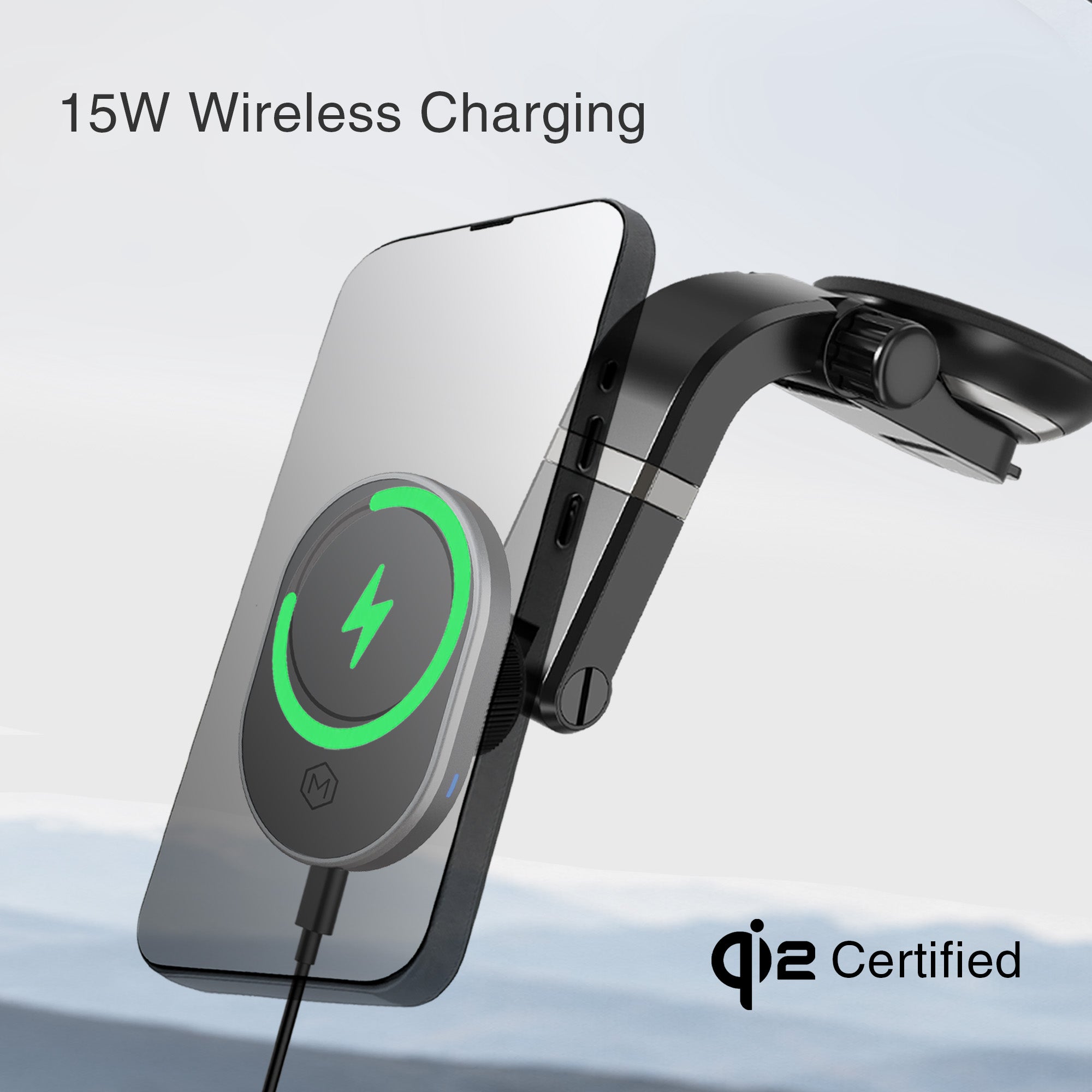 MagSafe Wireless Charger Suction Cup Phone Mount