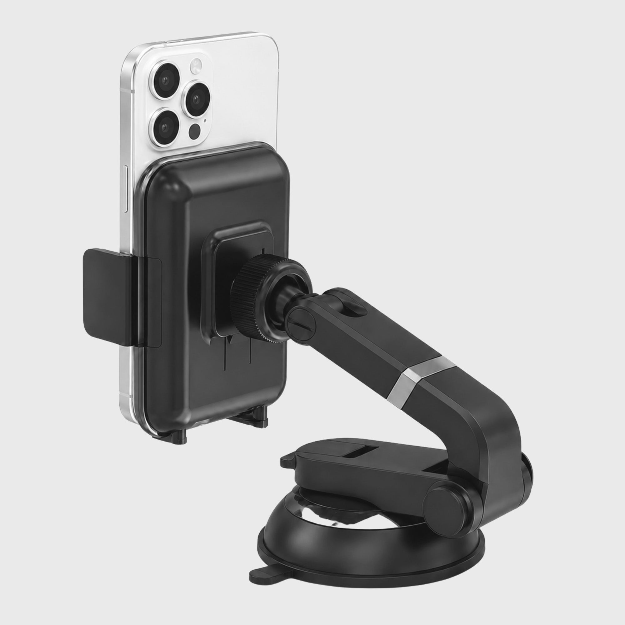 One-Touch Cradle Phone Mount With Multi-Angle Adjustable Suction Cup for iPhone and Android