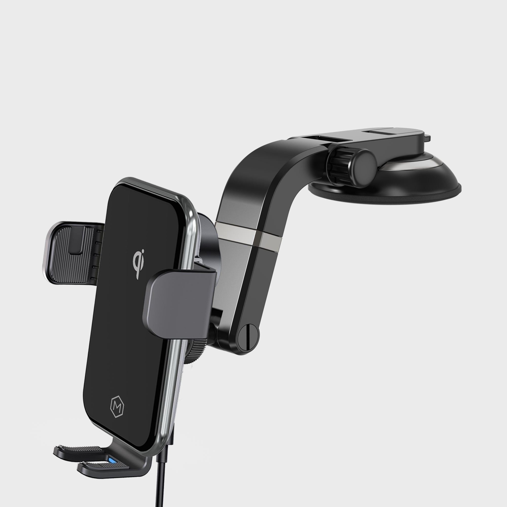 Auto Grip Fast Wireless Car Charger With Multi-Angle Suction Cup Mount - Qi-Certfied