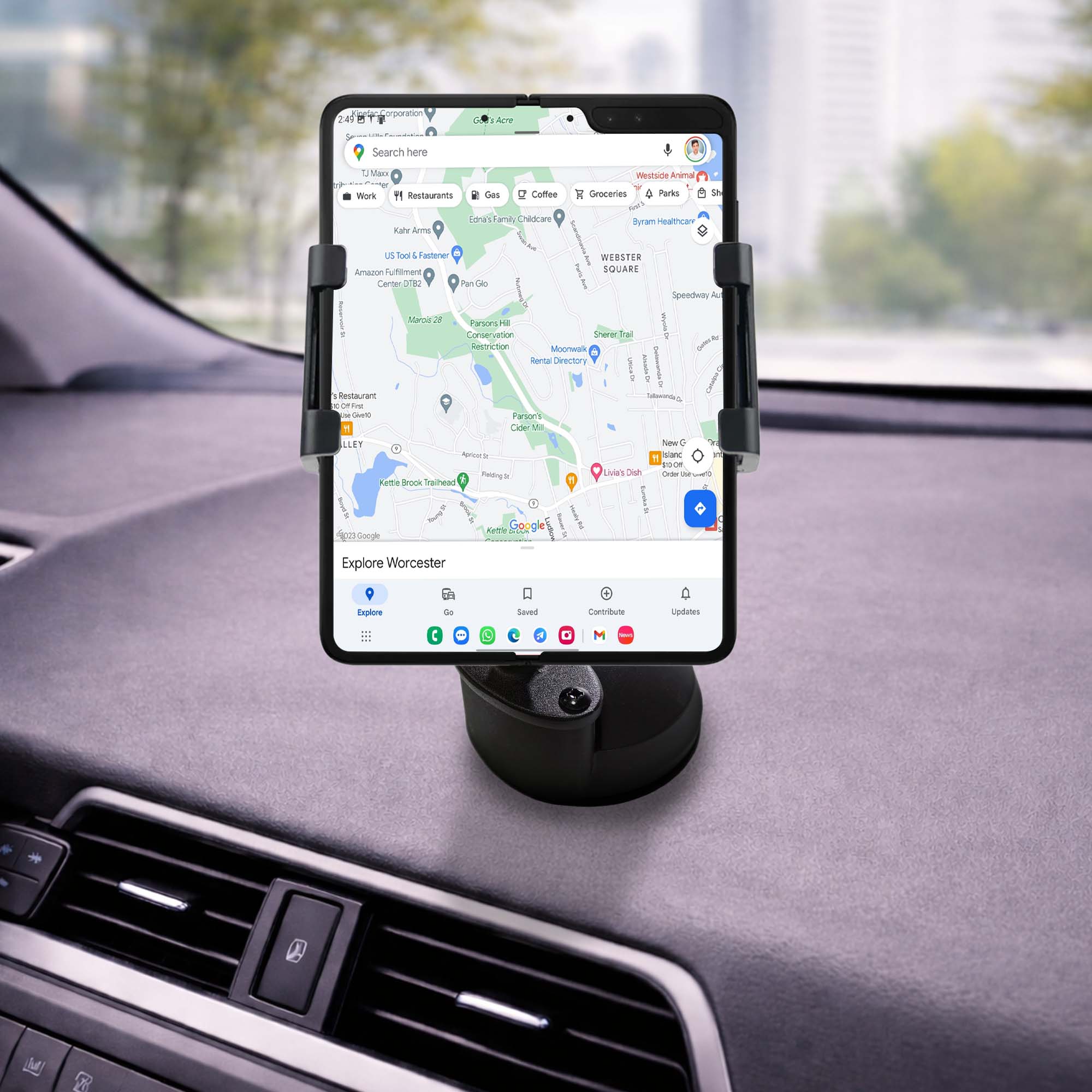 Quick Lock Single Suction Cup Tablet Mount – Samsung Galaxy Z Fold Industrial Holder