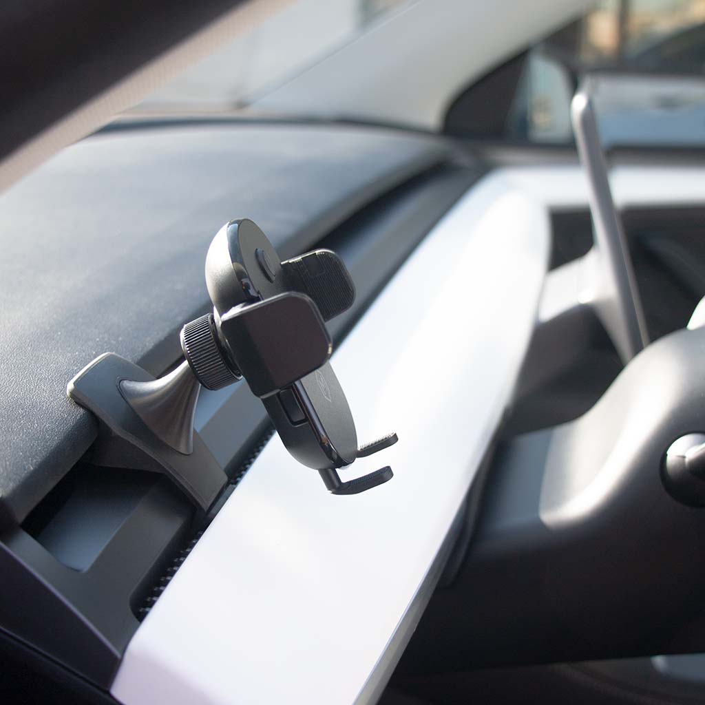 Tesla Phone Mount for Model 3 & Y – Grip Cradle Holder 360° Rotation No Adhesives