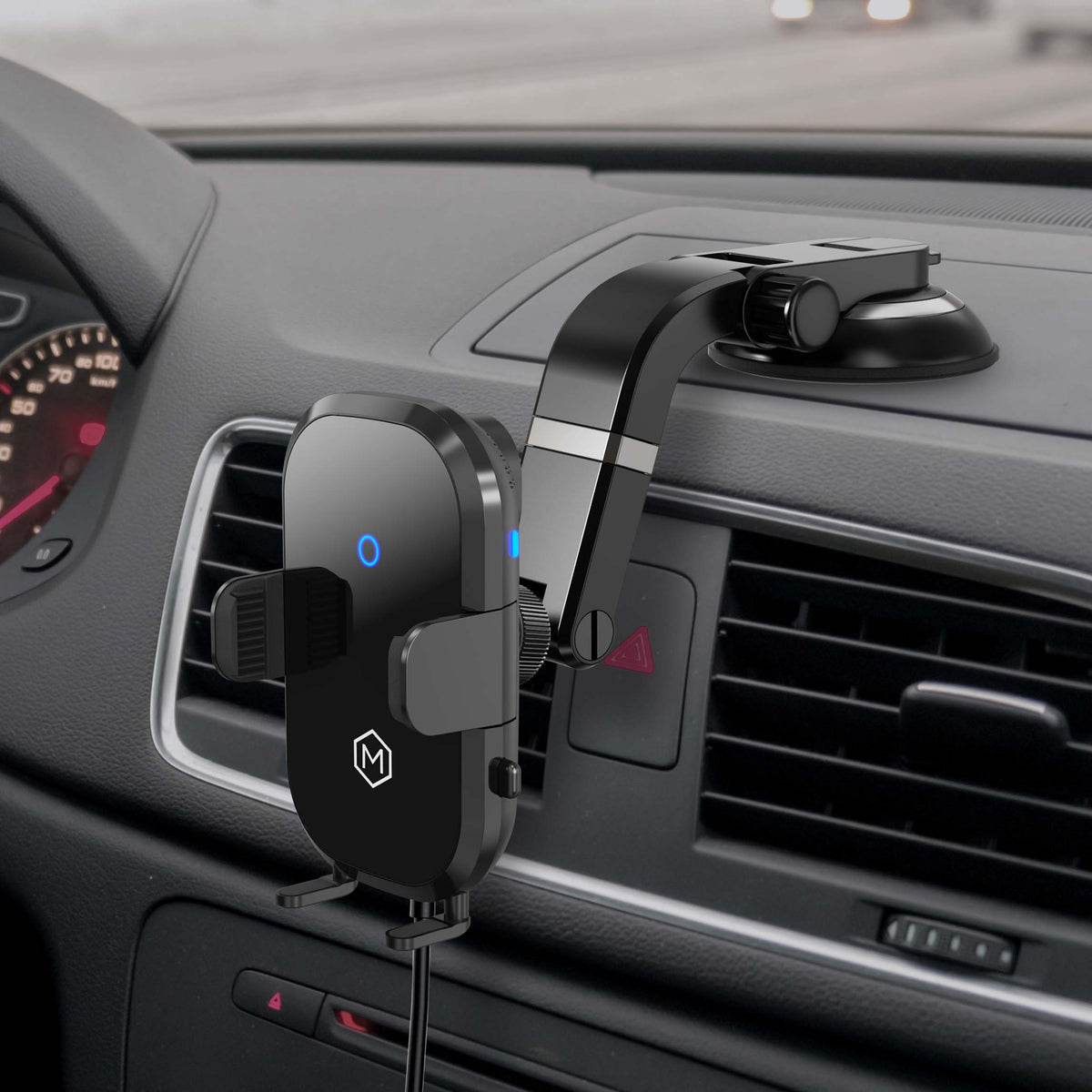 Auto Scan Wireless Charger Suction Cup Phone Mount