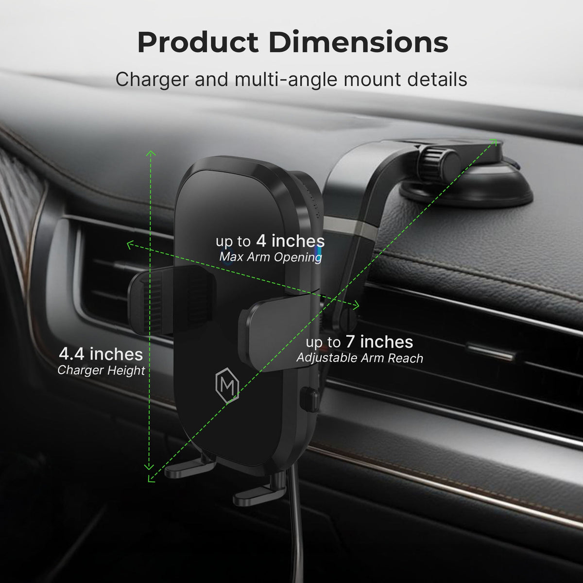 Auto Scan Wireless Charger Suction Cup Phone Mount