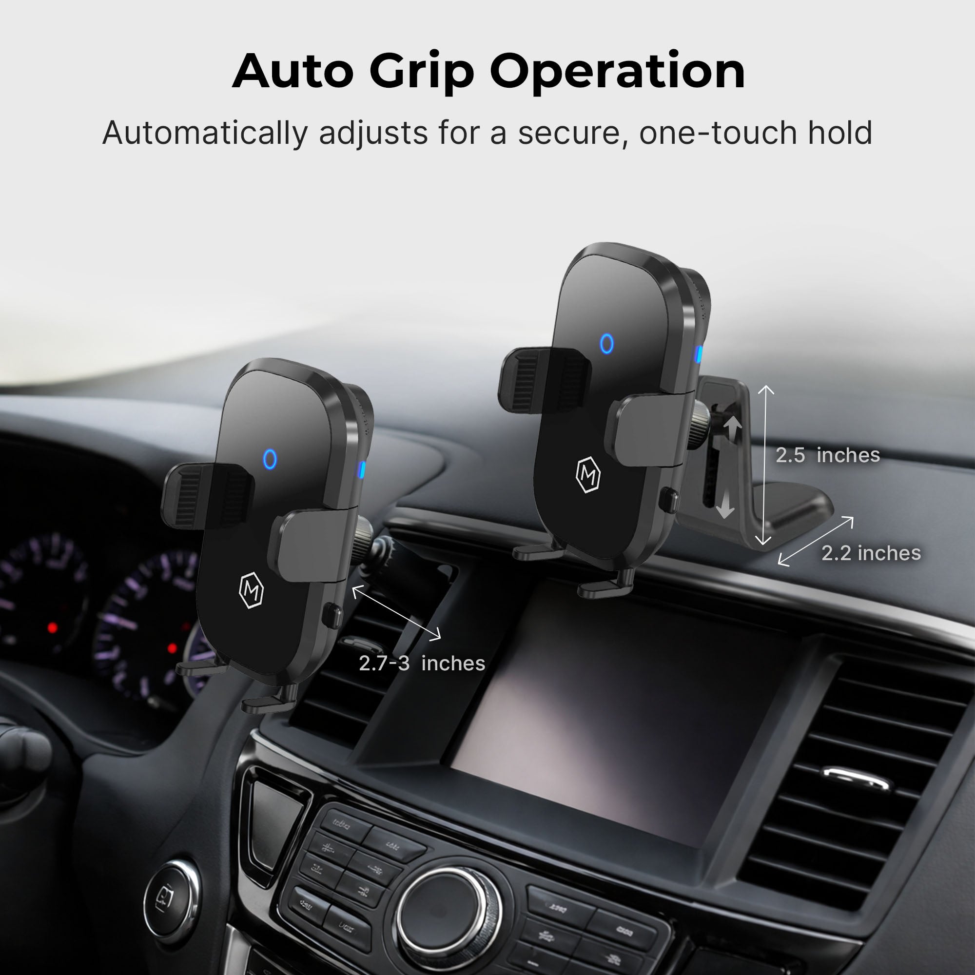 Auto Scan Fast Wireless Car Charger Mount For Vent & Dash