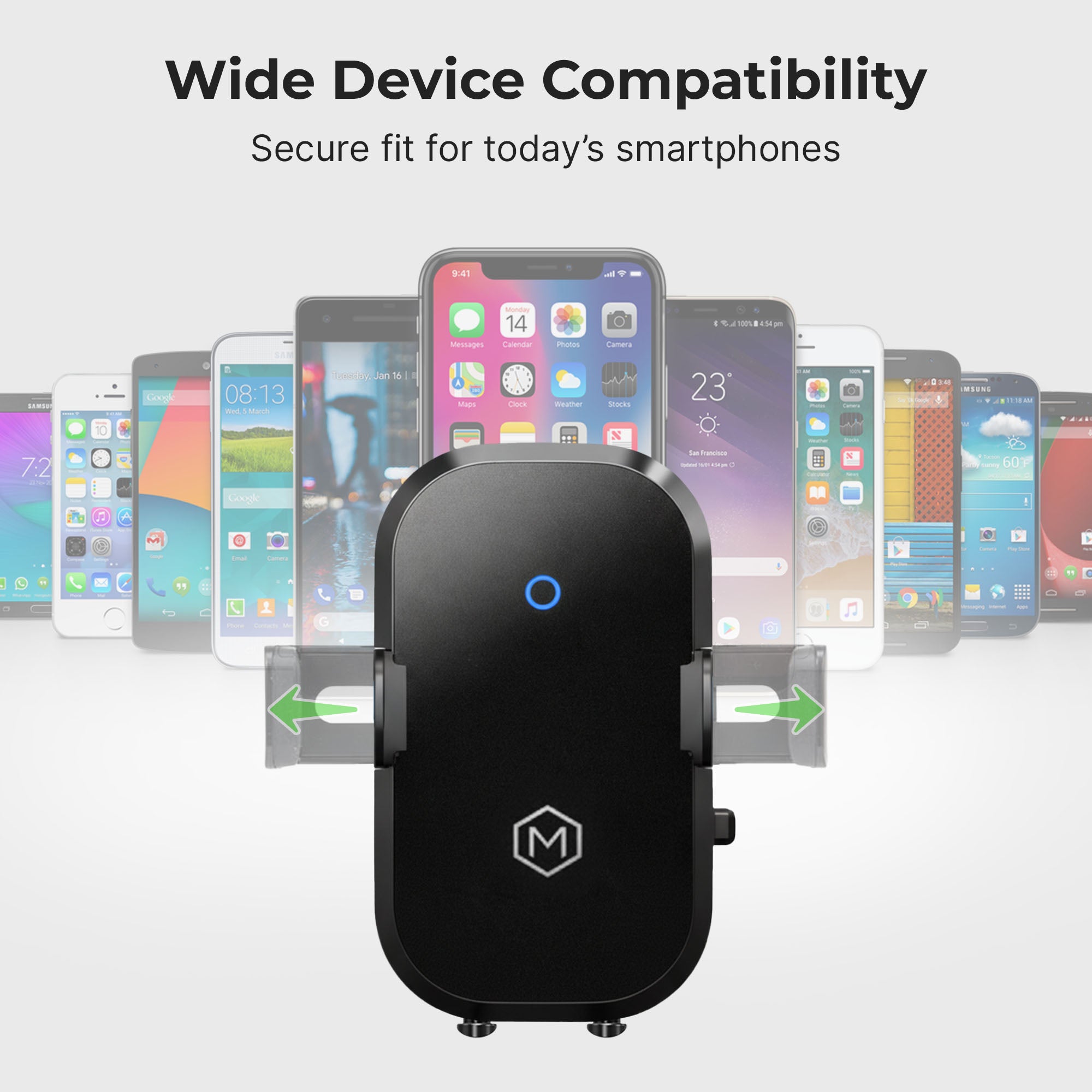 Auto Scan Fast Wireless Car Charger Mount For Vent & Dash