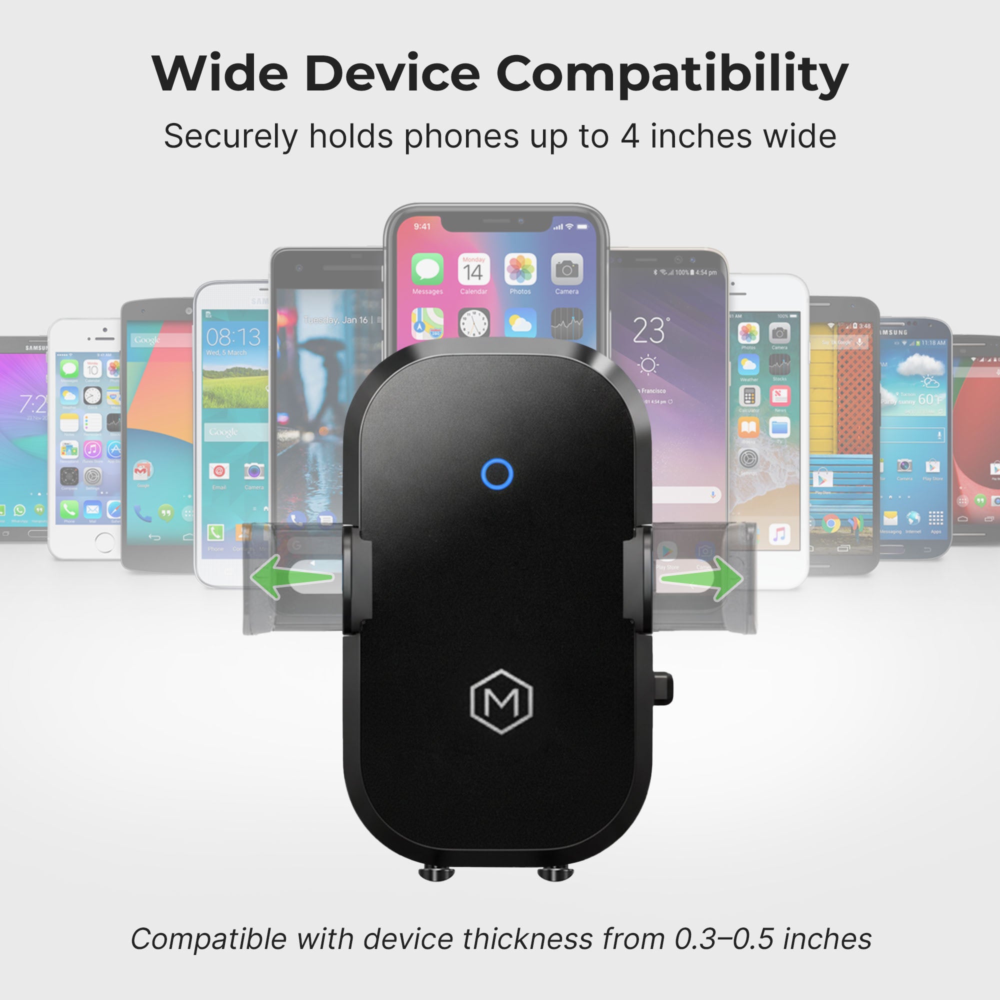 Auto Scan Fast Wireless Car Charger Mount For Vent & Dash