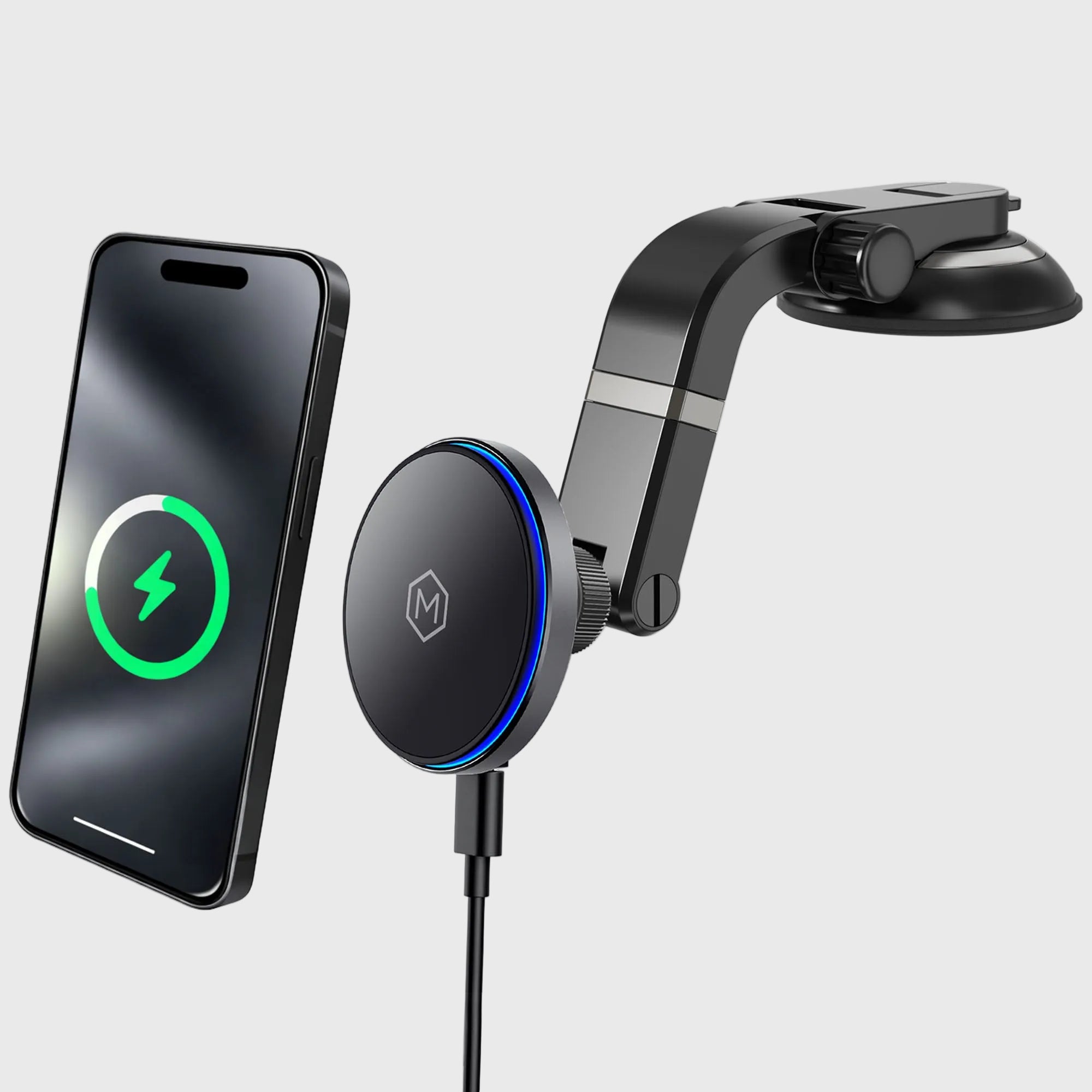 Mag Switch Qi2 Wireless Charger – Multi-Angle Suction Cup MagSafe-Compatible Mount