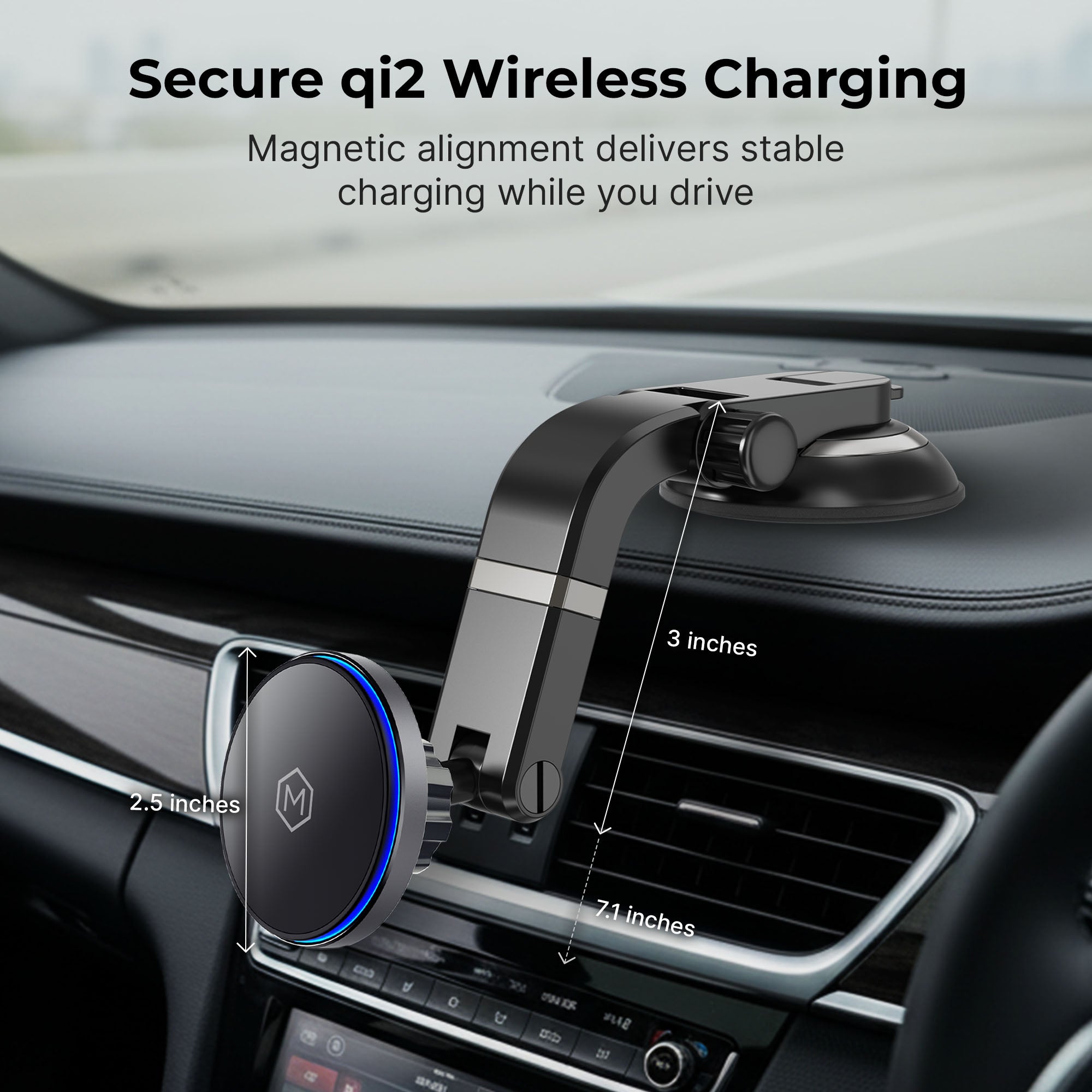 Mag Switch Qi2 Wireless Charger & Multi-Angle Suction Mount