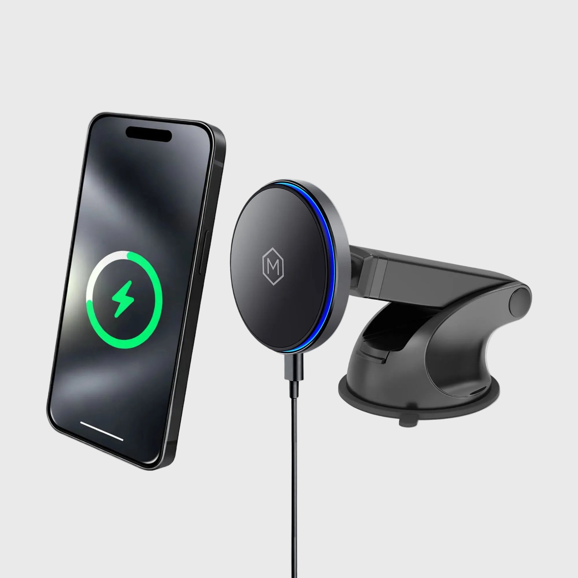 Mag Switch Qi2 Wireless Charger – Telescopic Suction Cup MagSafe-Compatible Mount