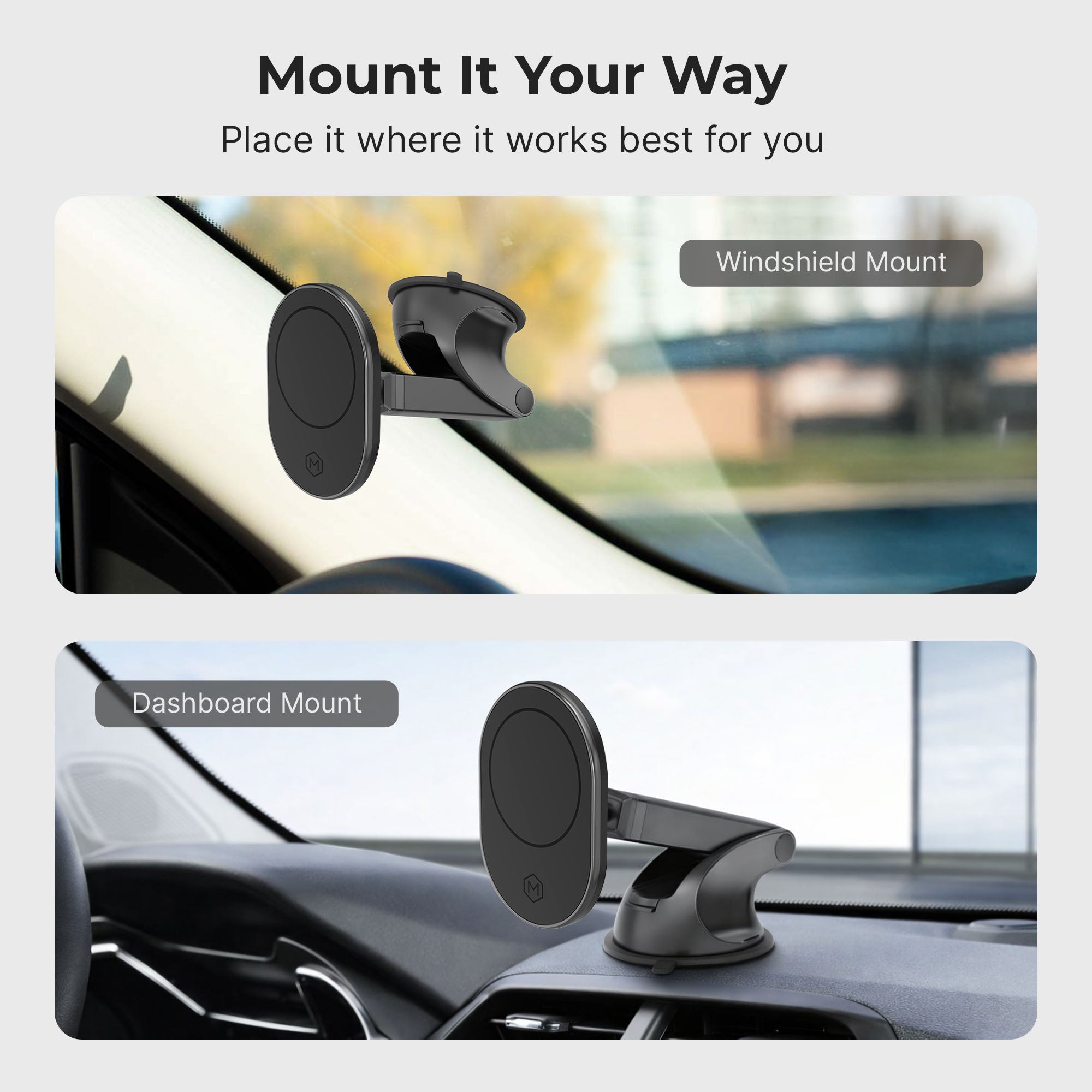 MagSafe Magnetic Wall Mount – 360° Adjustable Dual Magnet Holder for iPhone 12–17
