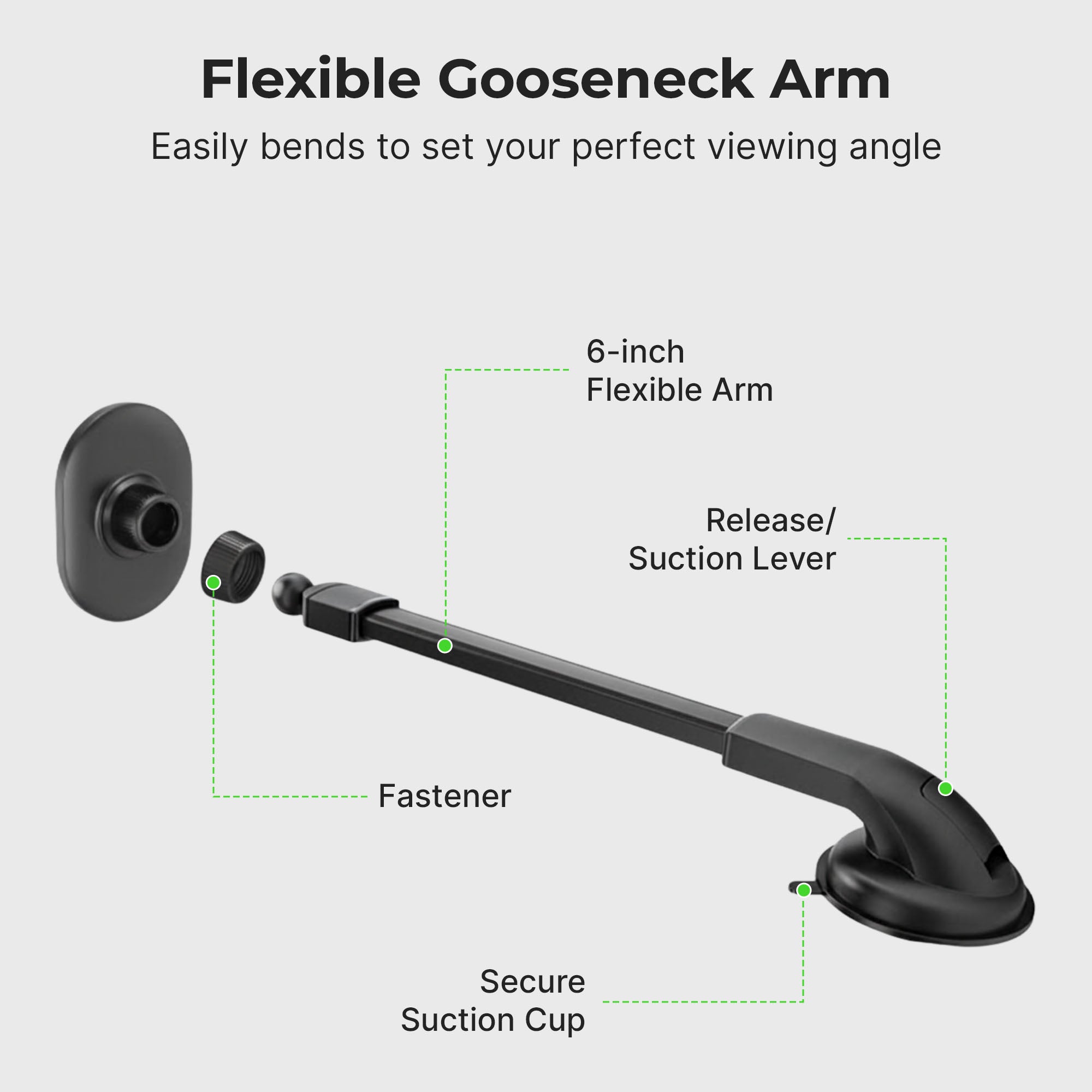 Magnetic Car Phone Mount with MagSafe Gooseneck Phone Mount for iPhone and Android