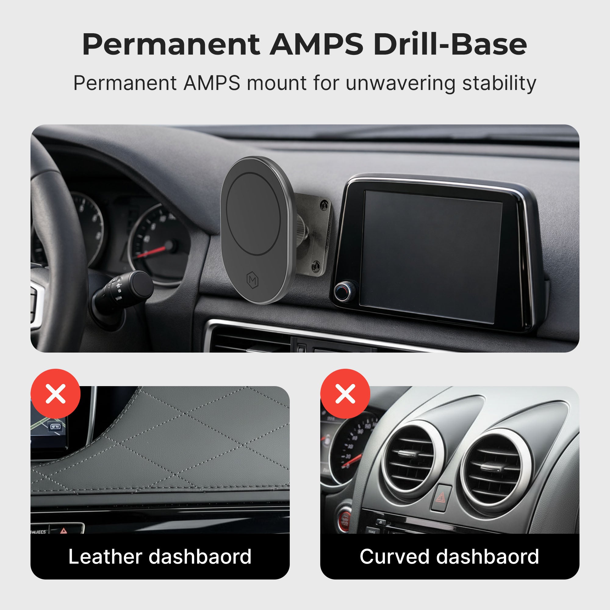 MagSafe Drill Base Phone Mount AMPS Plate for iPhone and Android