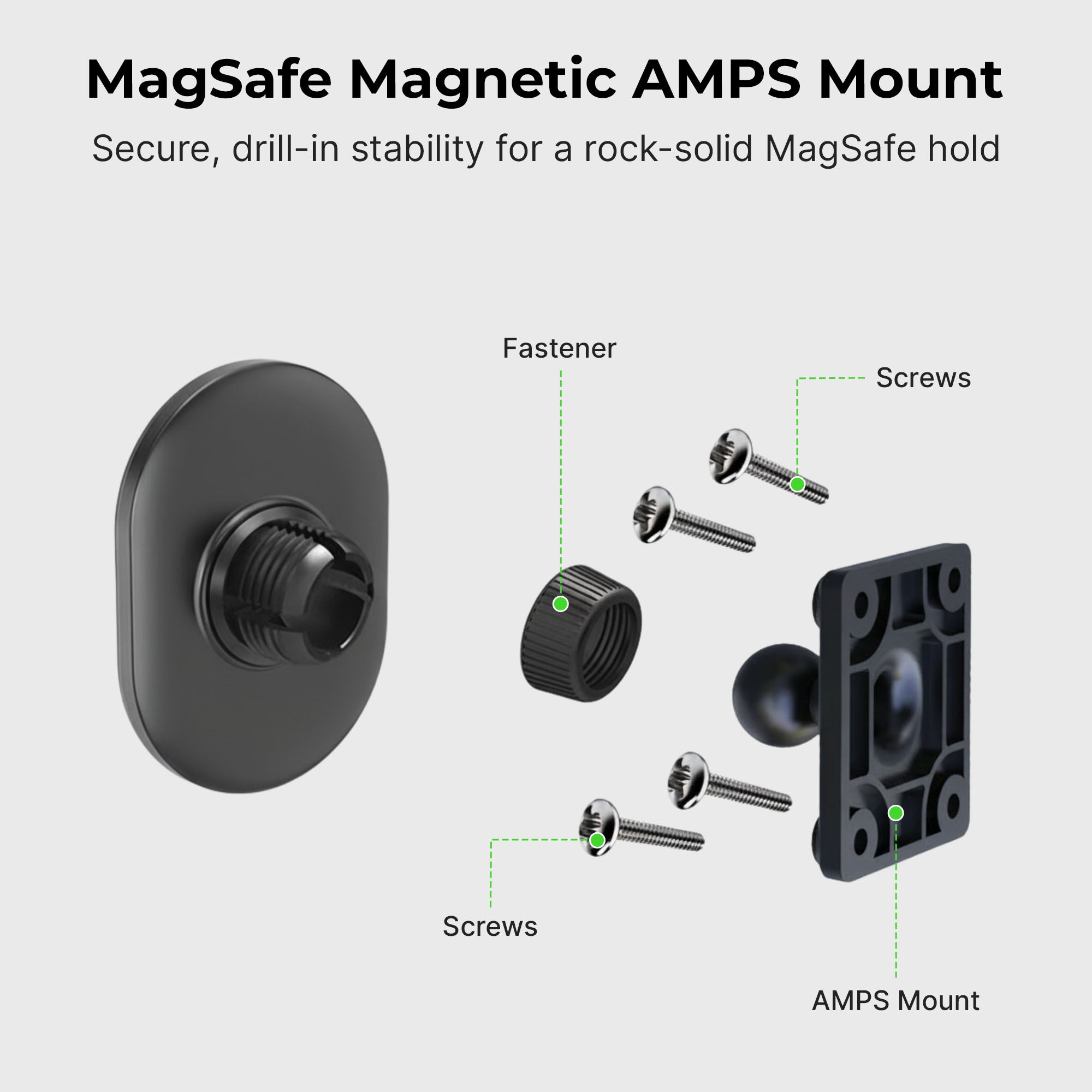 MagSafe Drill Base Phone Mount AMPS Plate for iPhone and Android