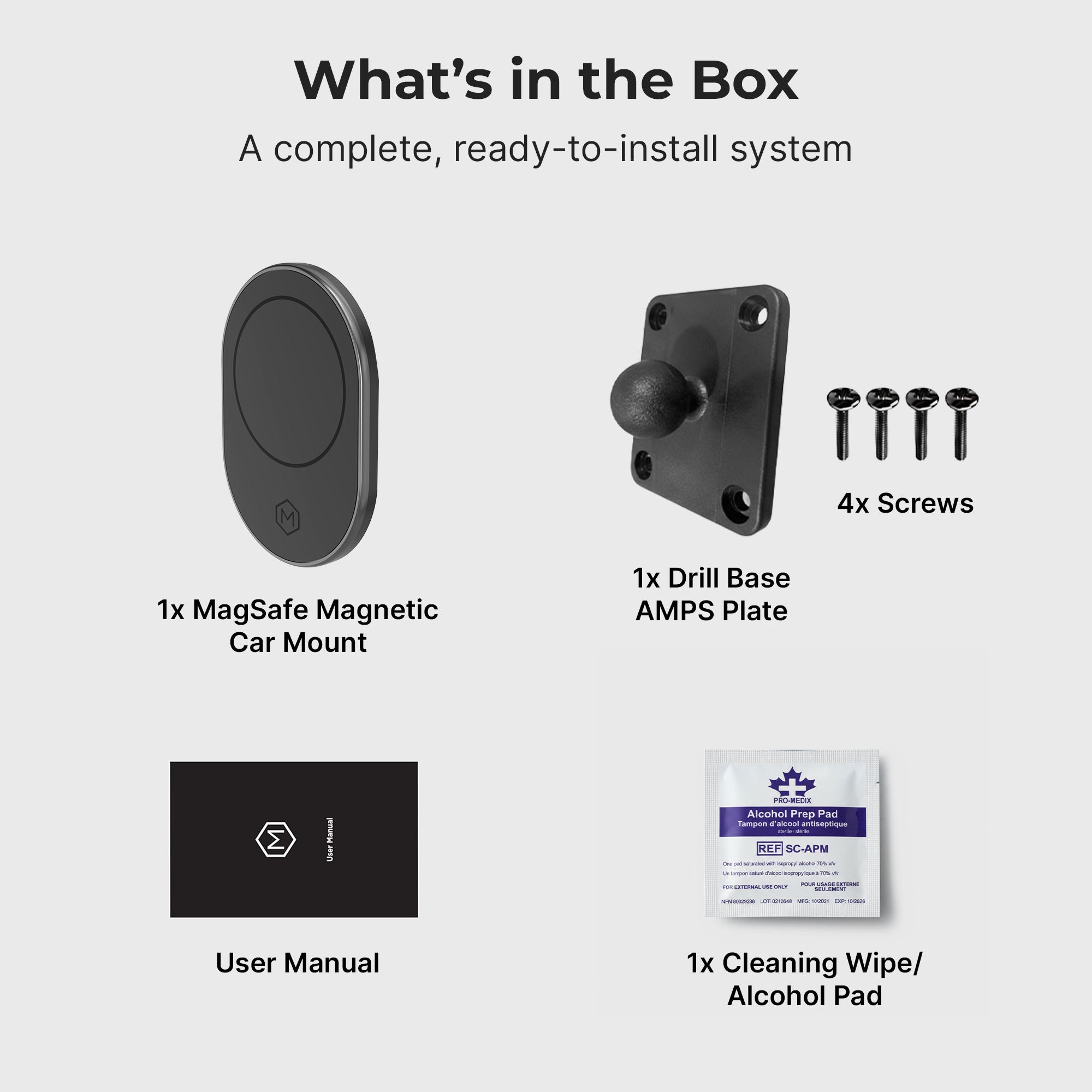 MagSafe Drill Base Phone Mount AMPS Plate for iPhone and Android