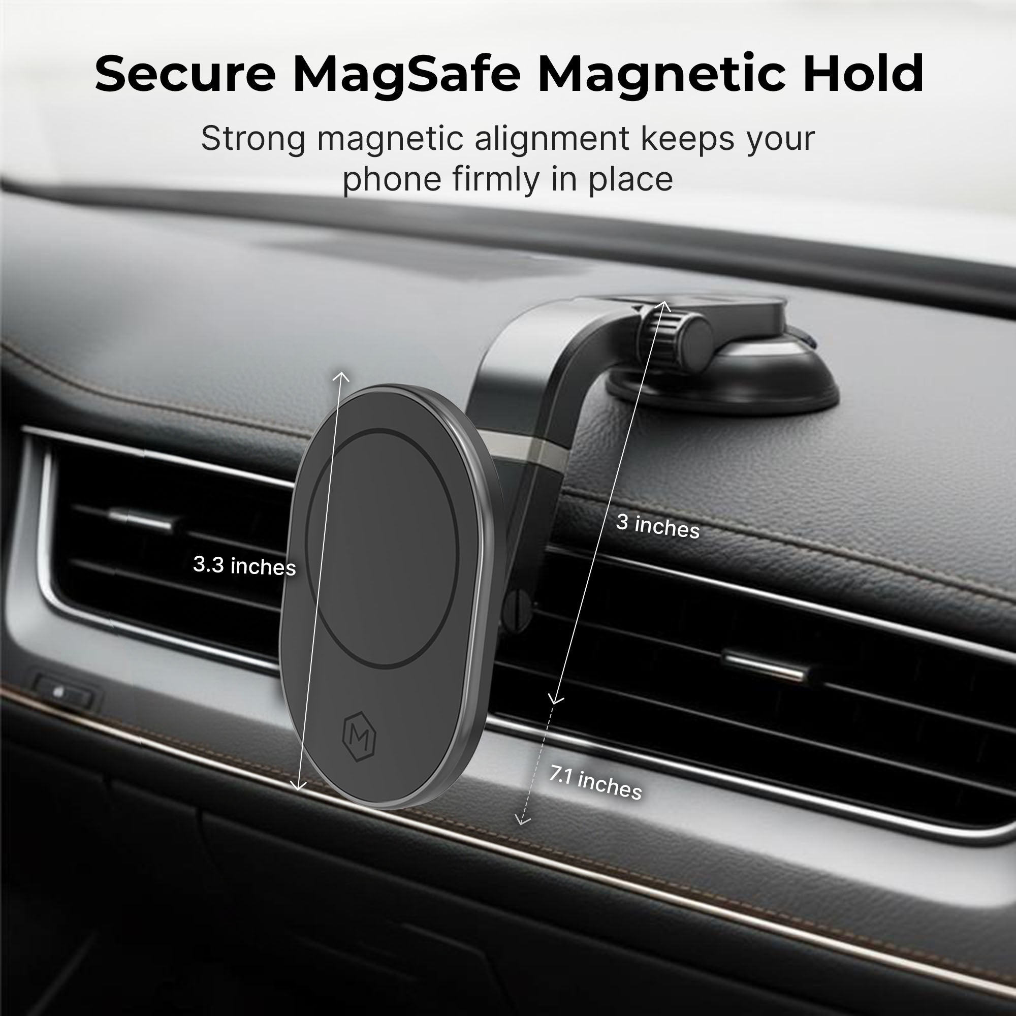 Magsafe Magnetic Mount with Multi-Angle Adjustable Suction Cup