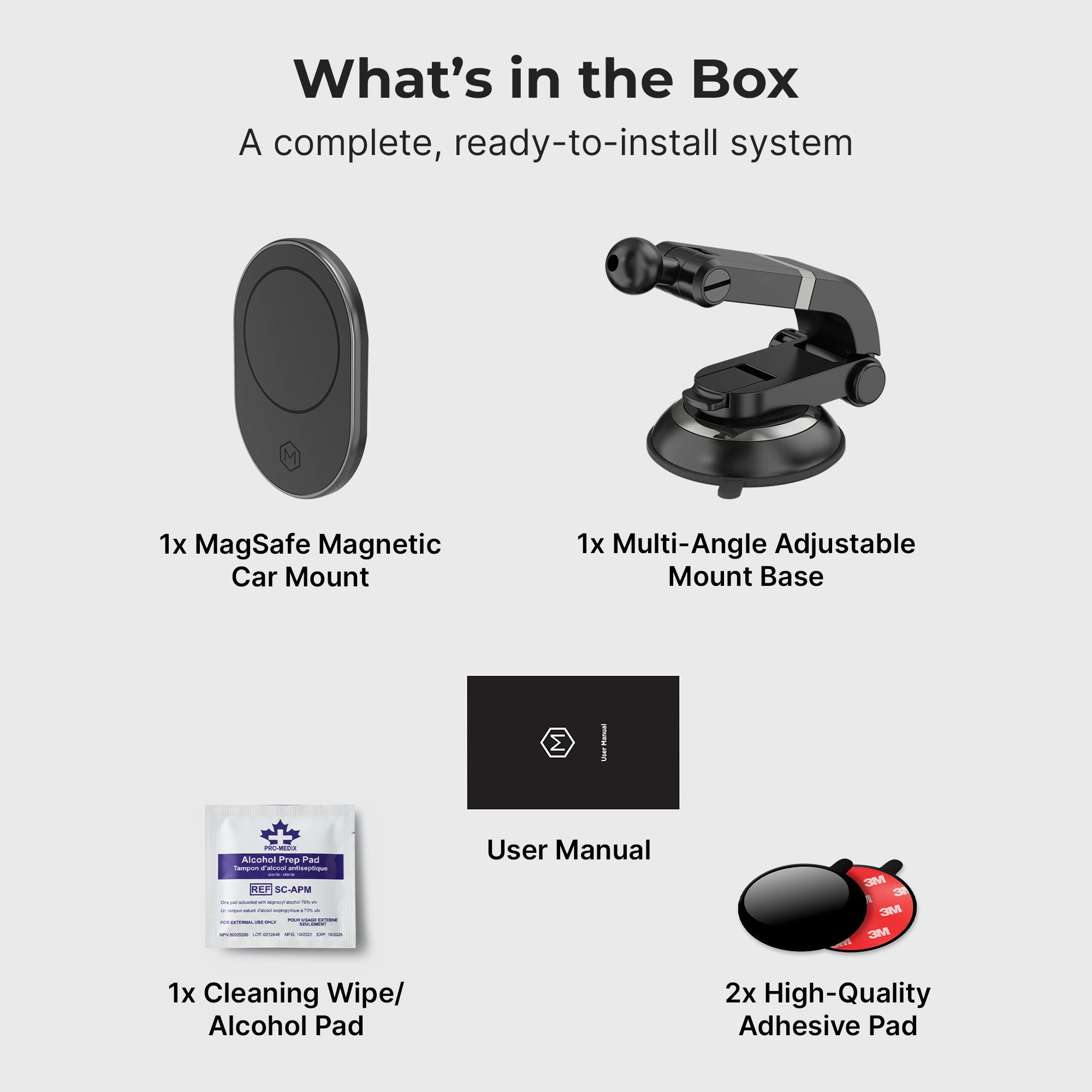 Magsafe Magnetic Mount with Multi-Angle Adjustable Suction Cup