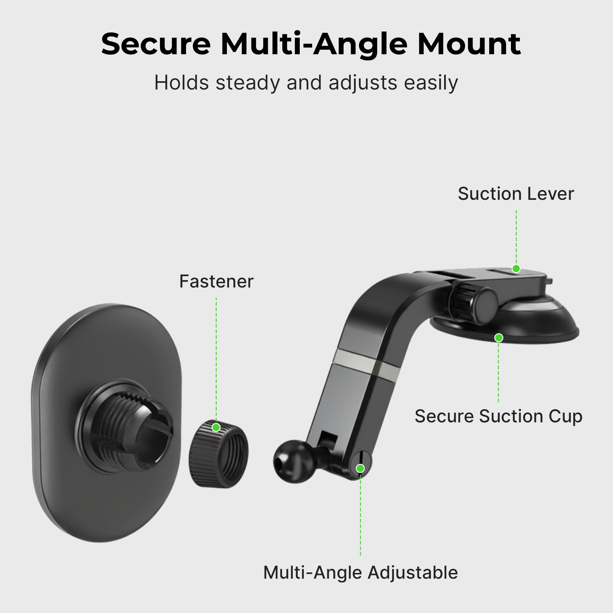 Magsafe Magnetic Mount with Multi-Angle Adjustable Suction Cup