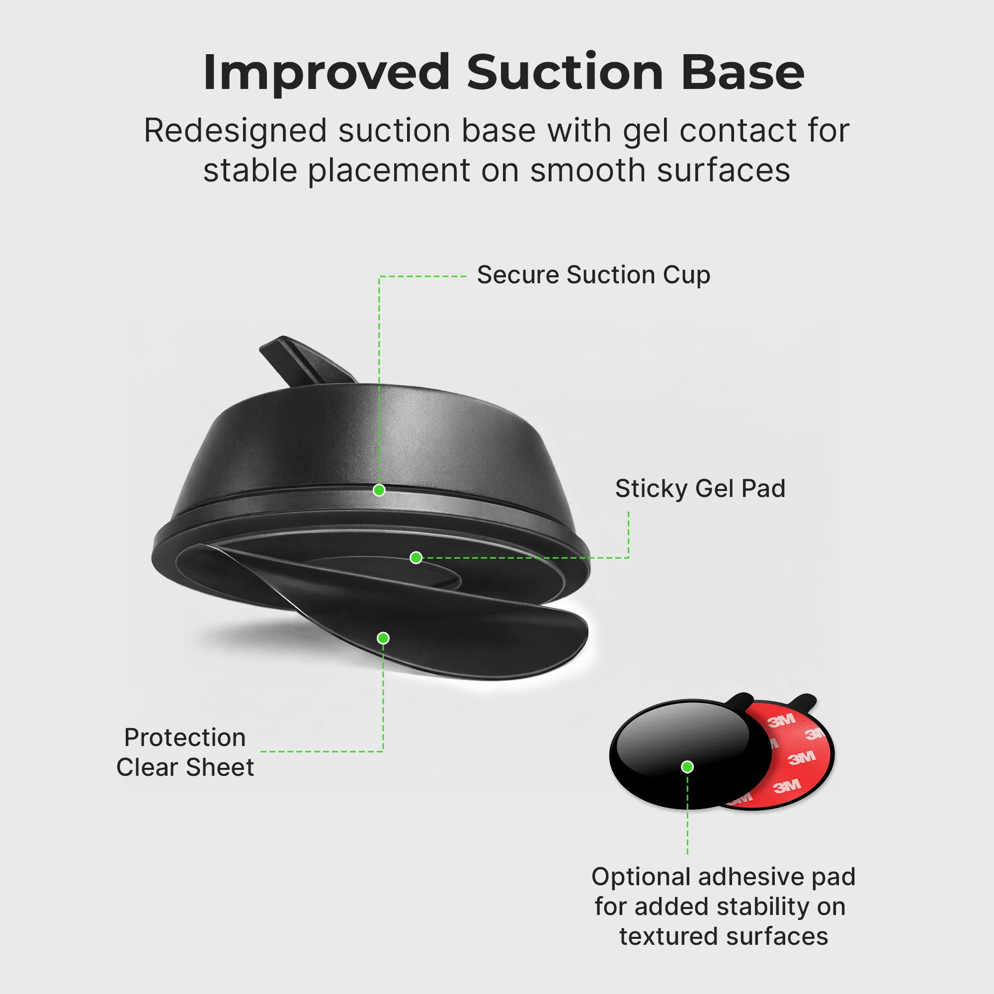 MagSafe Wireless Car Charger Suction Dash Mount for iPhone and Android