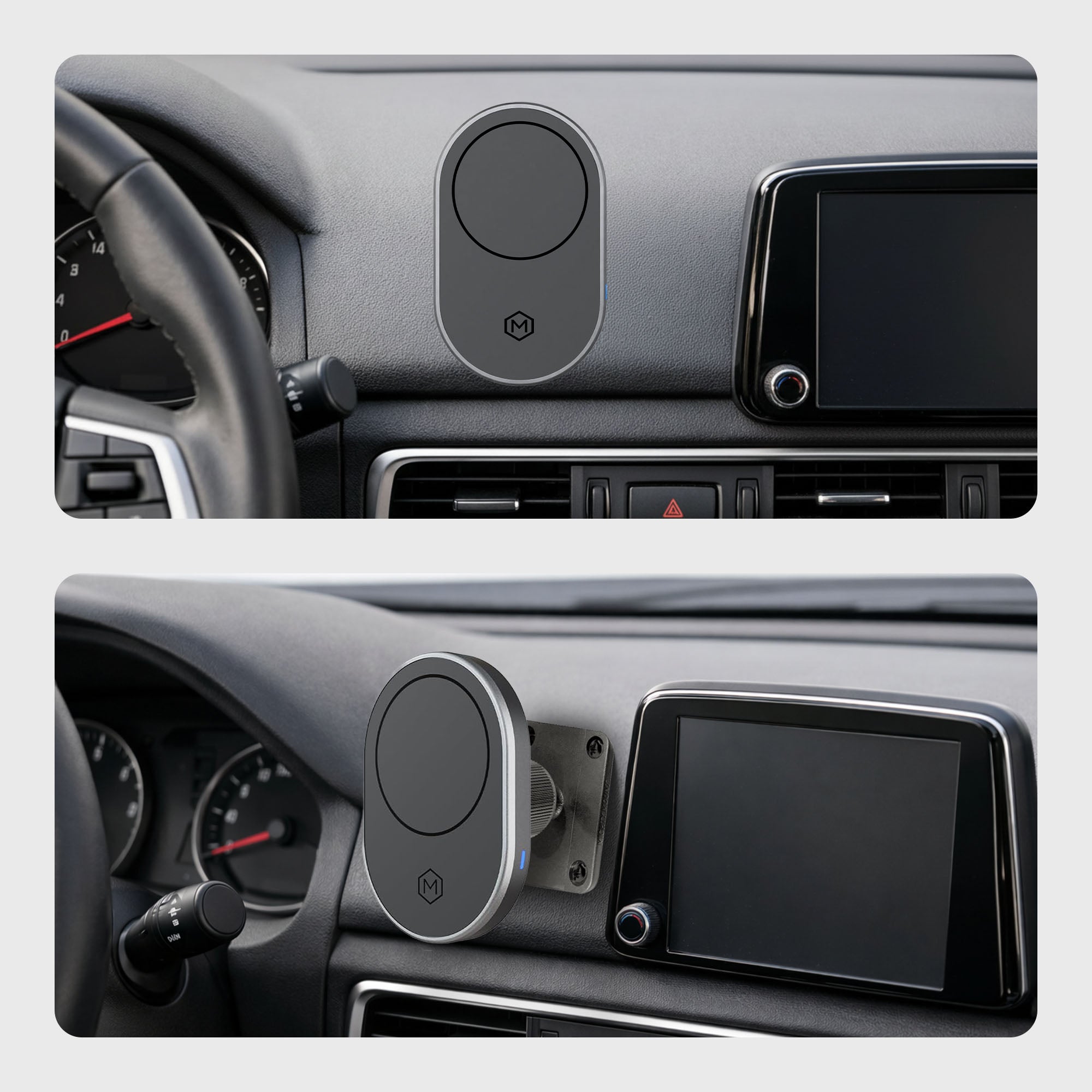 MagSafe Wireless Car Charger Mount with Drill Base AMPS Mounting Plate