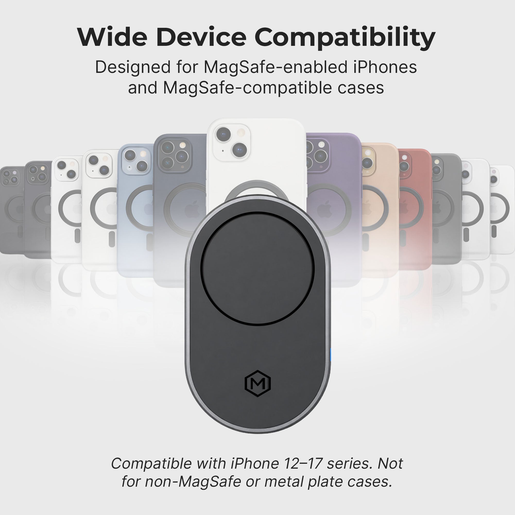 MagSafe Wireless Car Charger Mount with Drill Base AMPS Mounting Plate