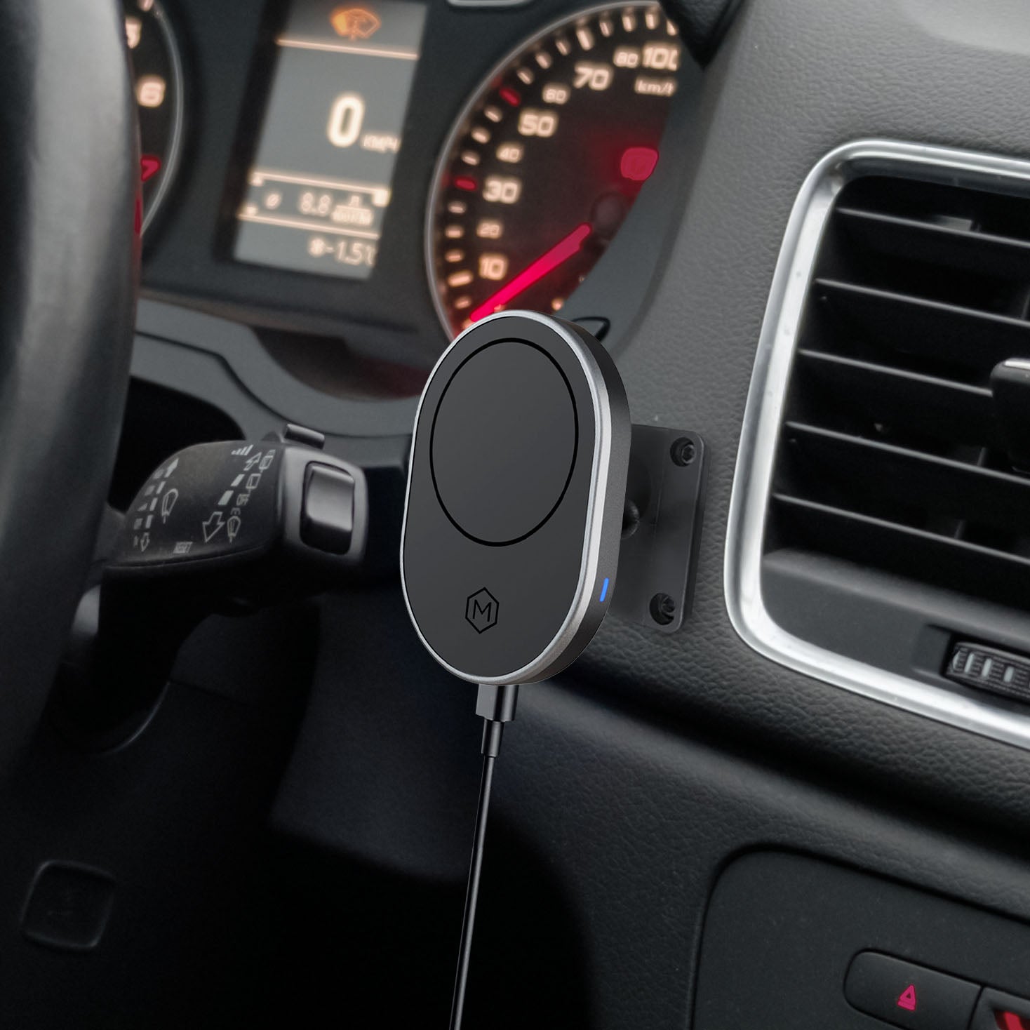 MagSafe Wireless Car Charger Mount with Drill Base AMPS Mounting Plate