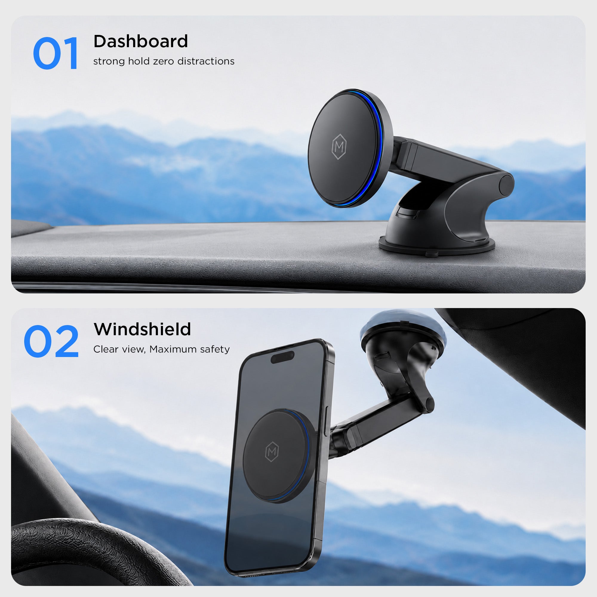 MagSwitch Qi2 Wireless Charger Telescopic Suction Phone Mount for iPhone and Android