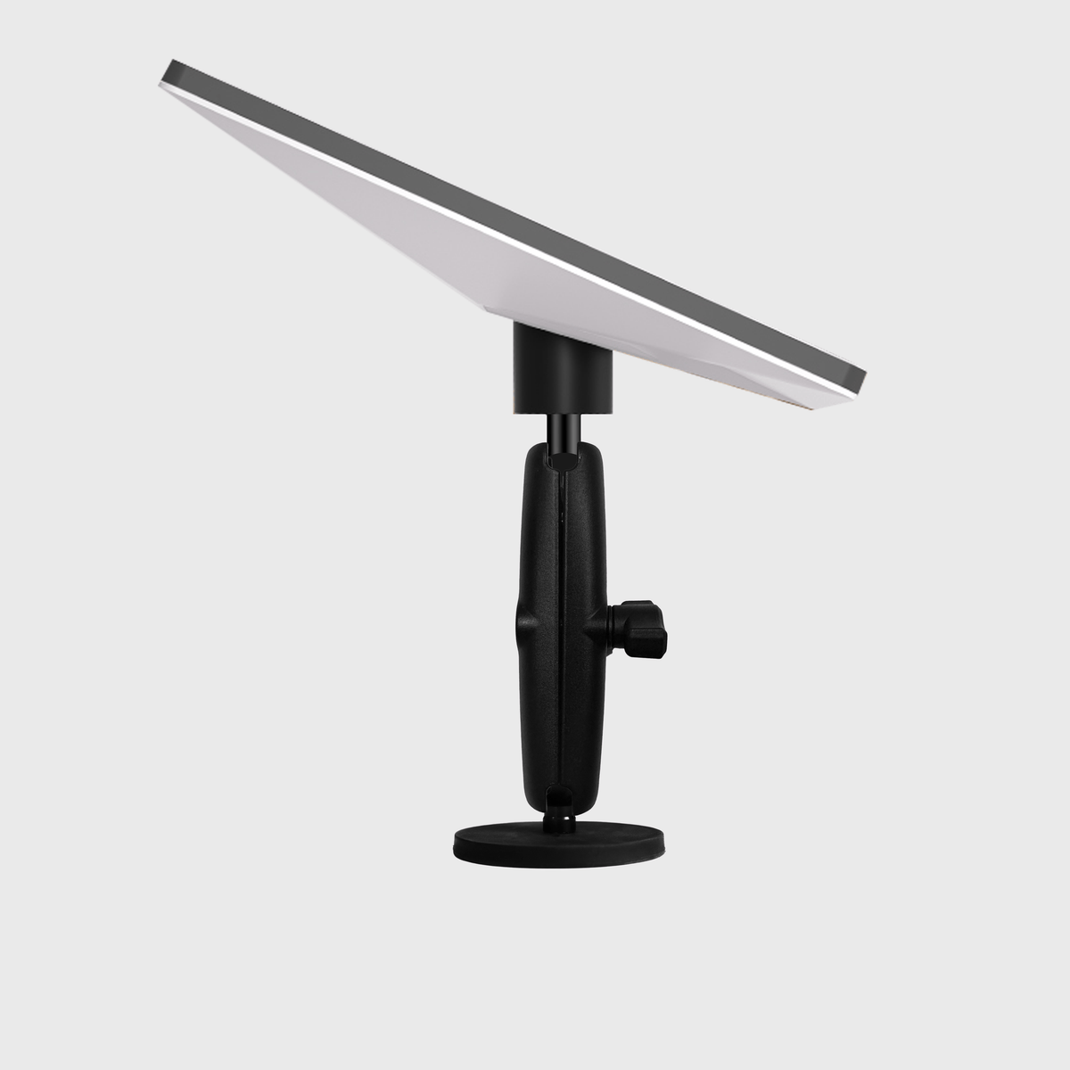 Heavy duty magnetic mount for Starlink Mini with black adjustable stand and round base, designed for secure outdoor connectivity, SKU: M9560-B4