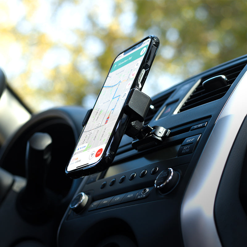 CD Slot Phone Mount Grip - CD Phone Mount - Car Mount| Mighty Mount (Cradle feet and Adjustable CD Mount securely holds any sized iPhone & Samsung)