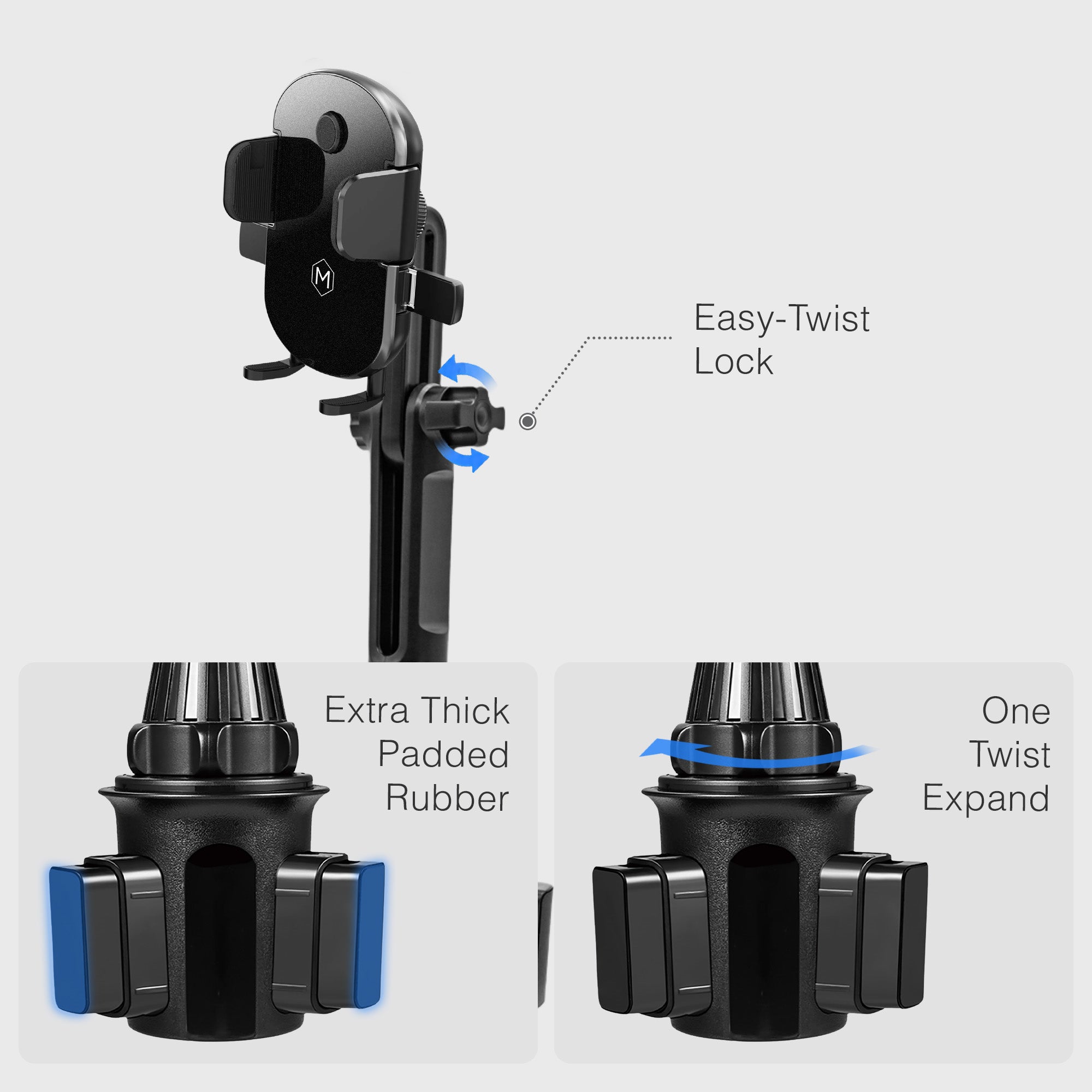 Grip Cradle Cup Holder Phone Mount