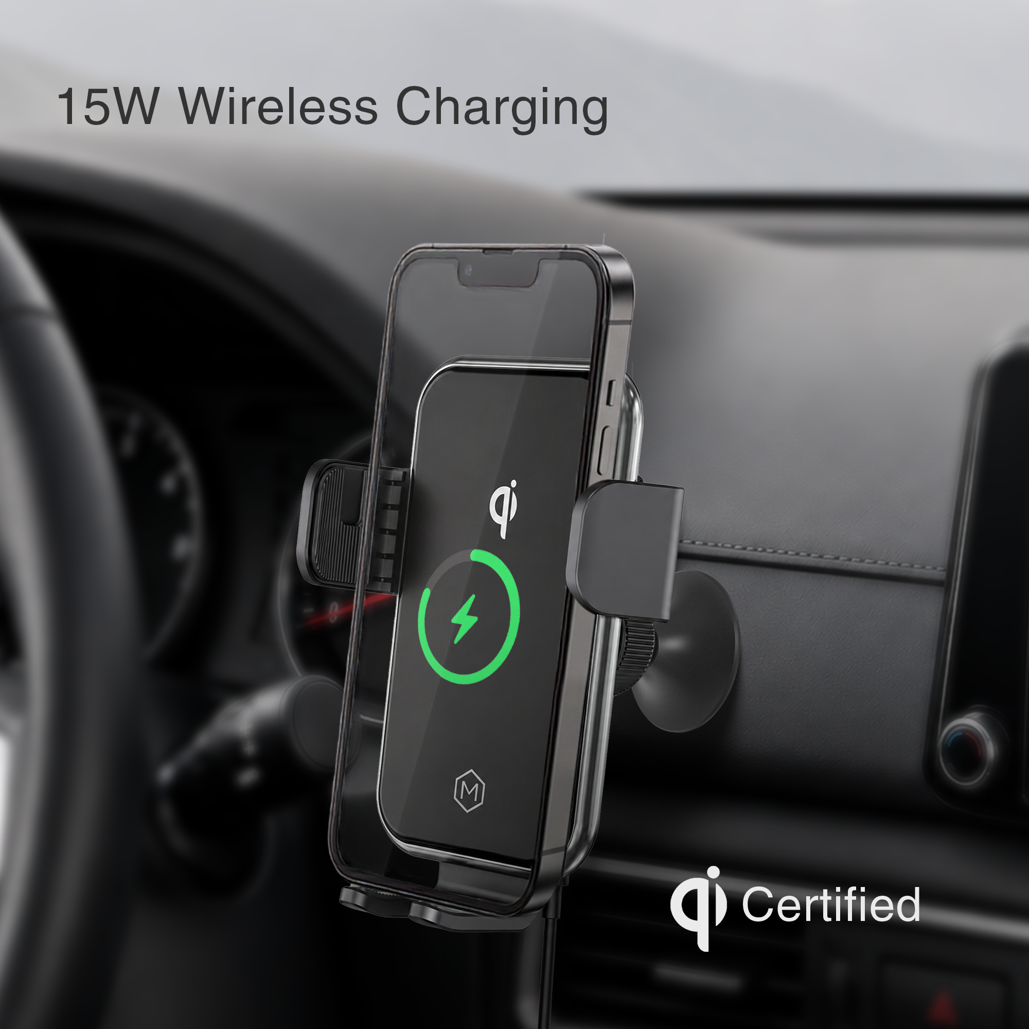 Auto Grip Wireless Charger Dash Phone Mount