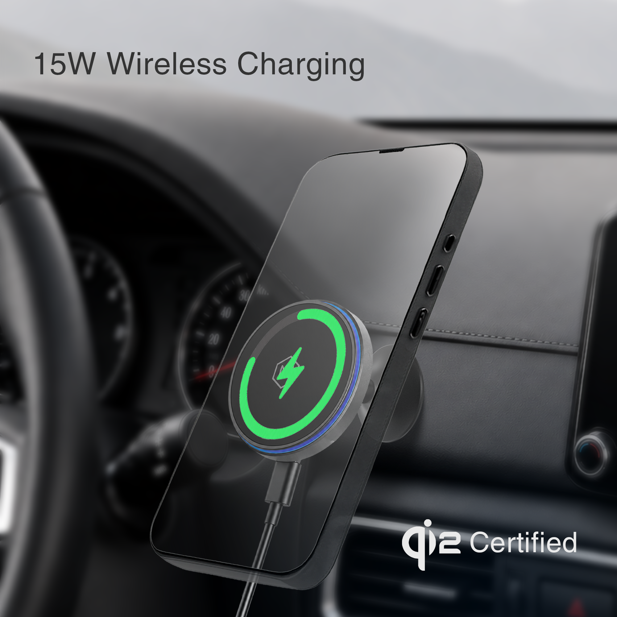 MagSwitch Qi2 Wireless Dash Phone Mount